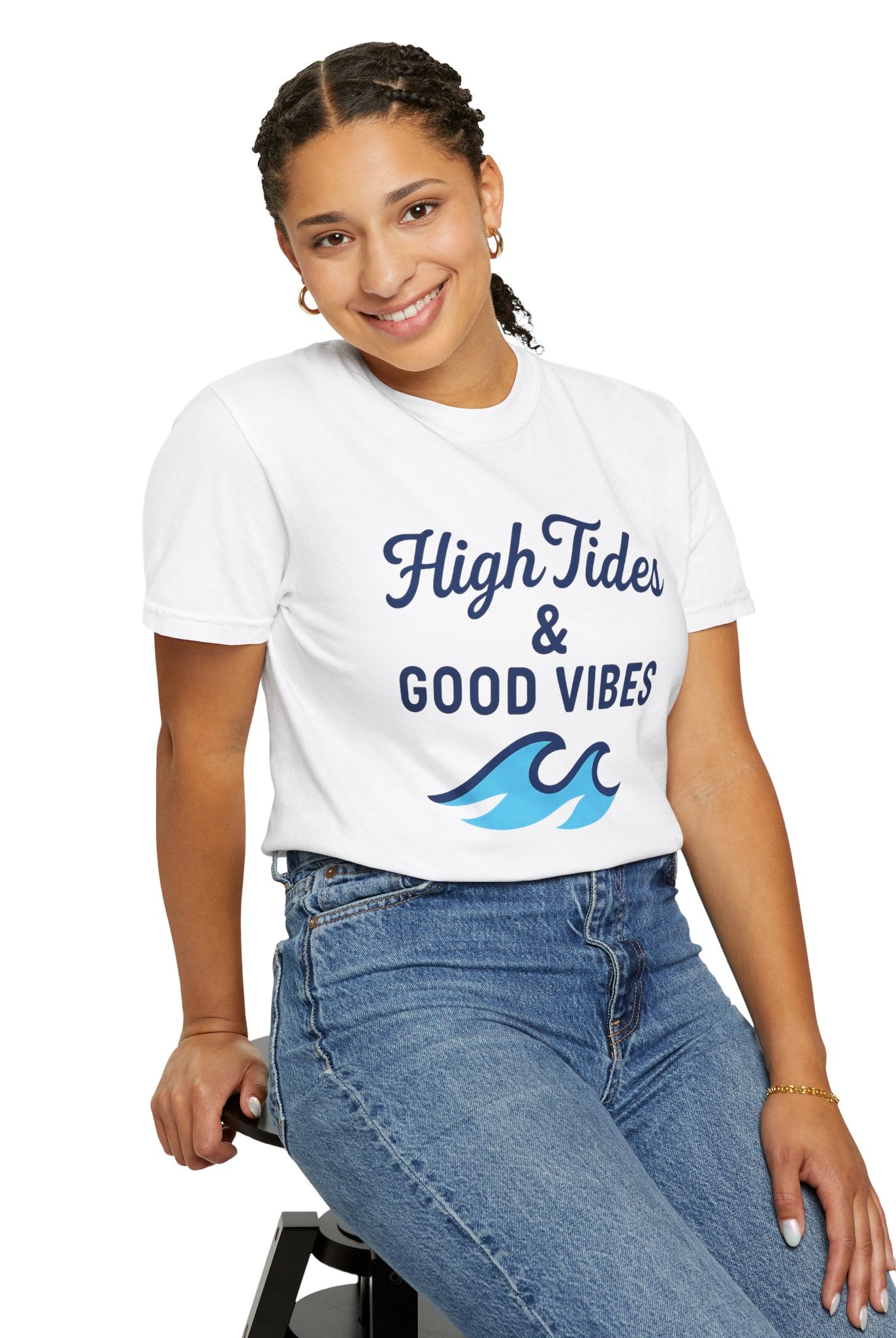 High Tides & Good Vibes Unisex Garment-Dyed T-Shirt - Maison Nautique