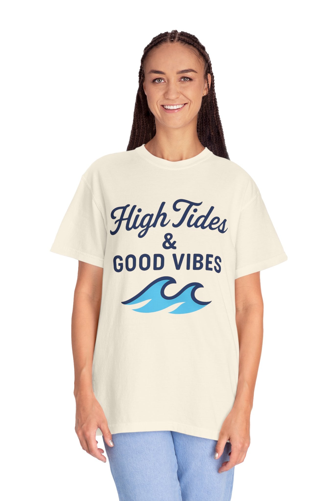 High Tides & Good Vibes Unisex Garment-Dyed T-Shirt - Maison Nautique