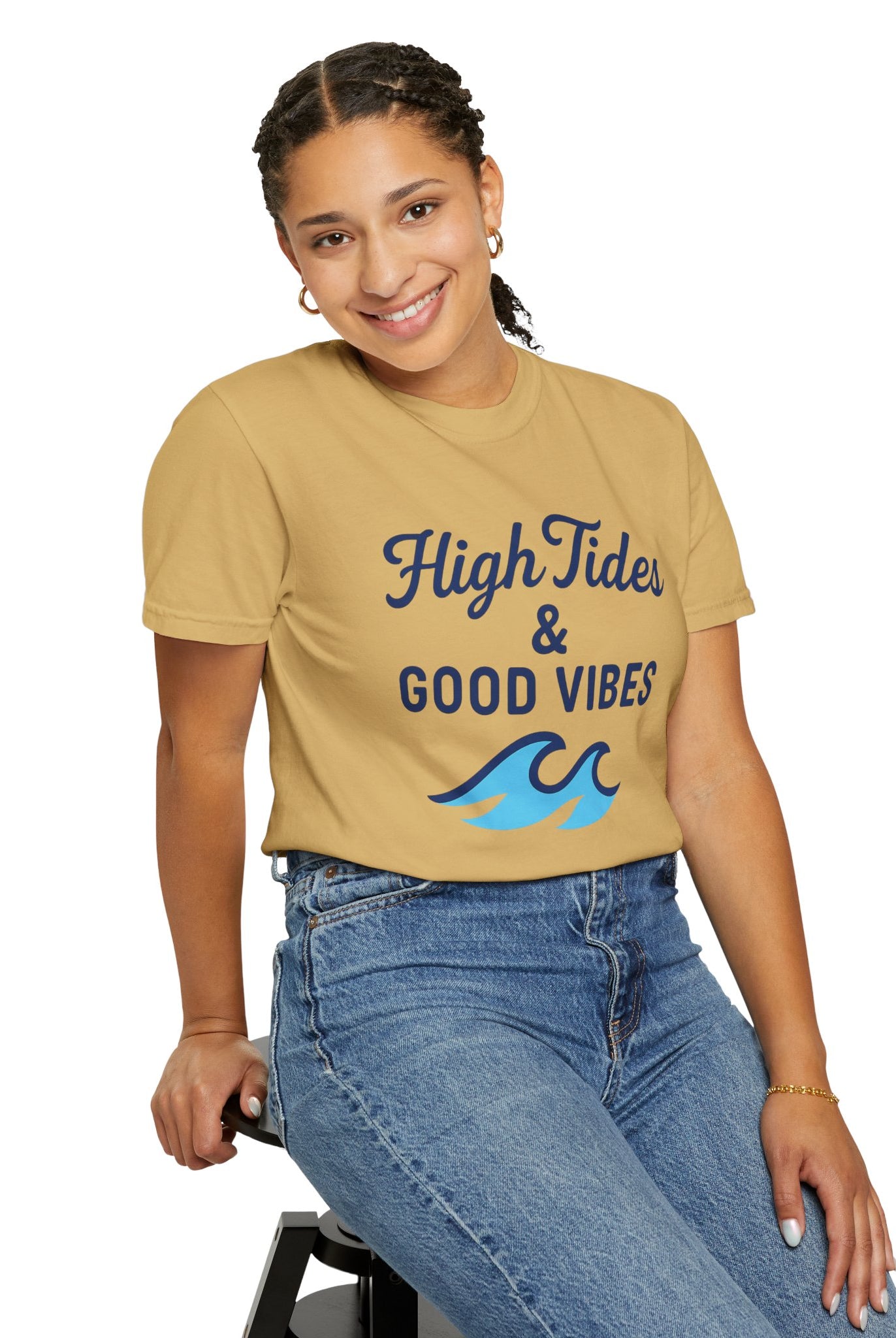 High Tides & Good Vibes Unisex Garment-Dyed T-Shirt - Maison Nautique