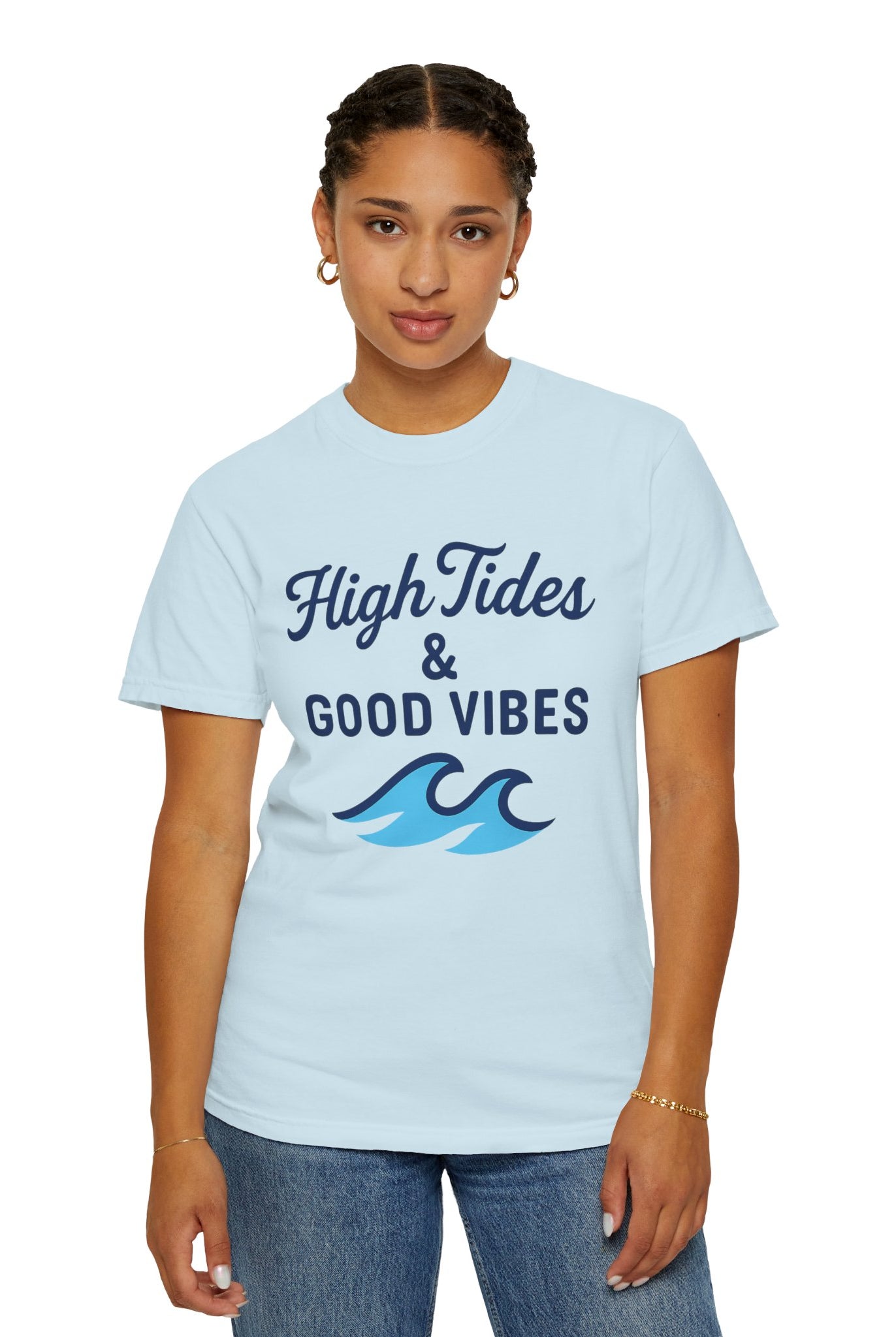 High Tides & Good Vibes Unisex Garment-Dyed T-Shirt - Maison Nautique