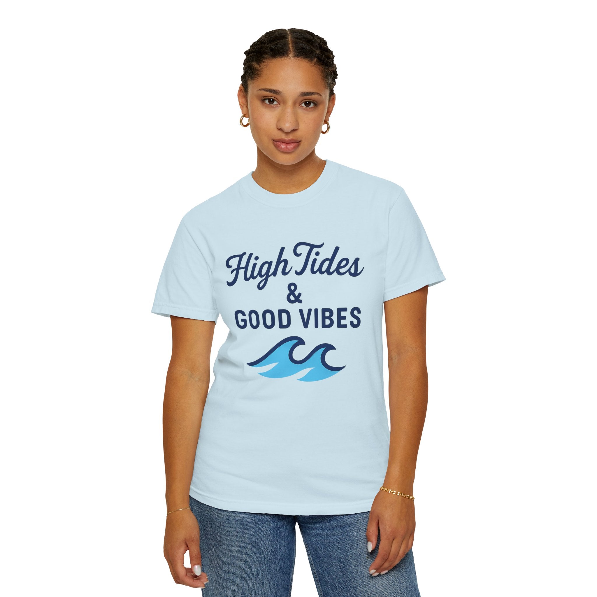High Tides & Good Vibes Unisex Garment-Dyed T-Shirt - Maison Nautique