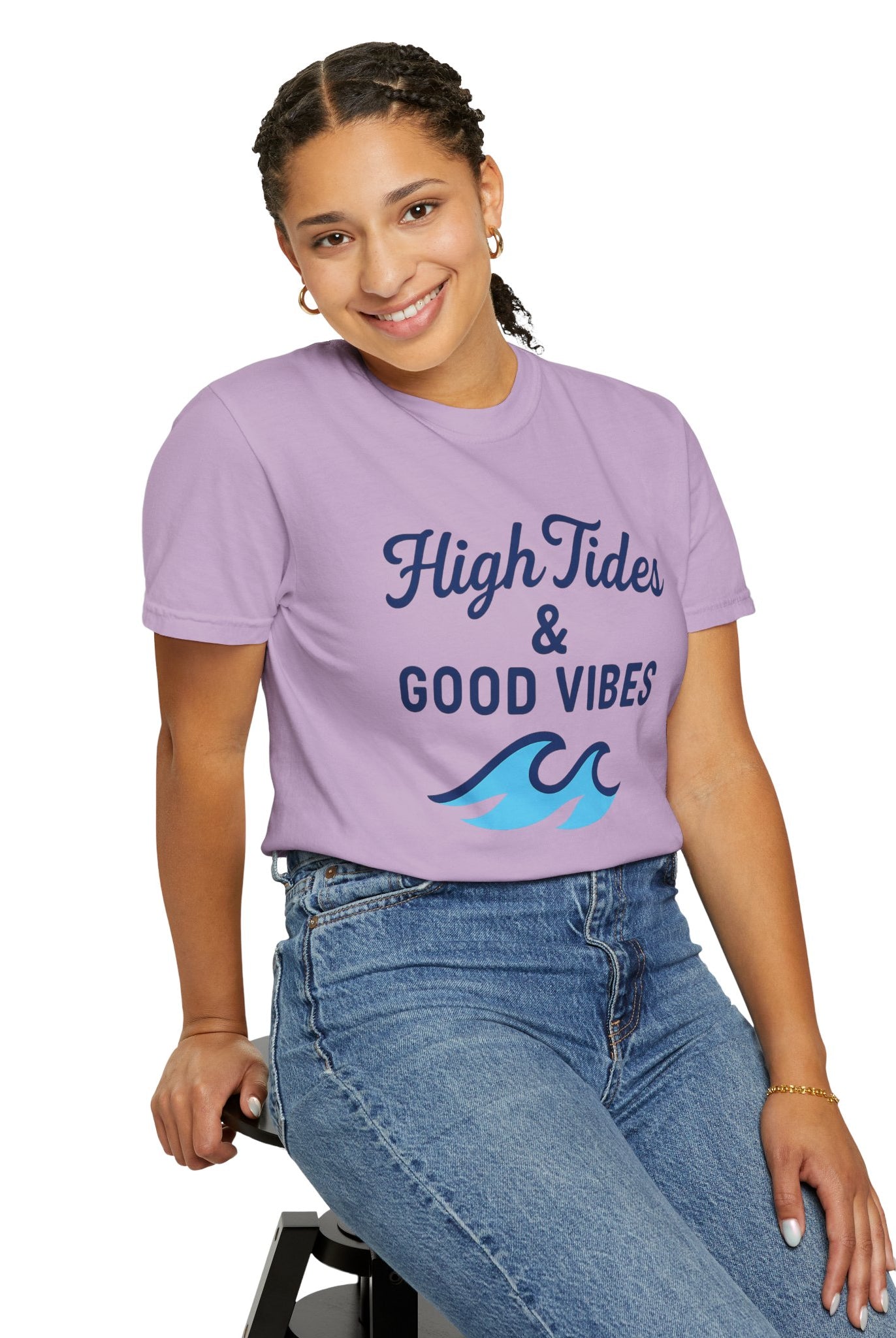 High Tides & Good Vibes Unisex Garment-Dyed T-Shirt - Maison Nautique