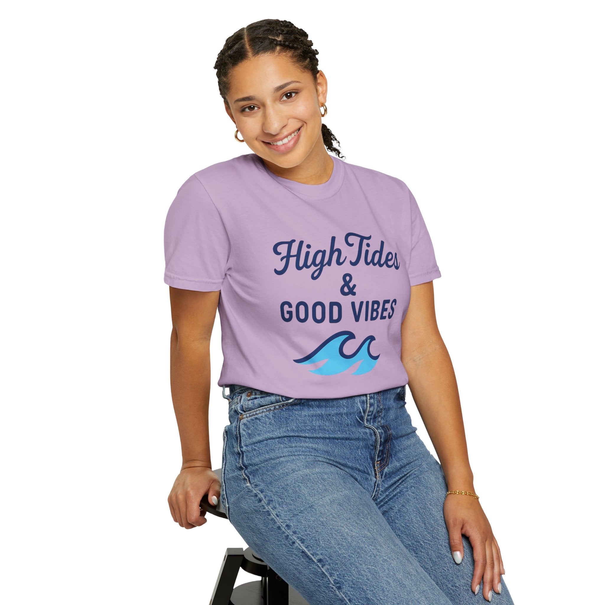 High Tides & Good Vibes Unisex Garment-Dyed T-Shirt - Maison Nautique