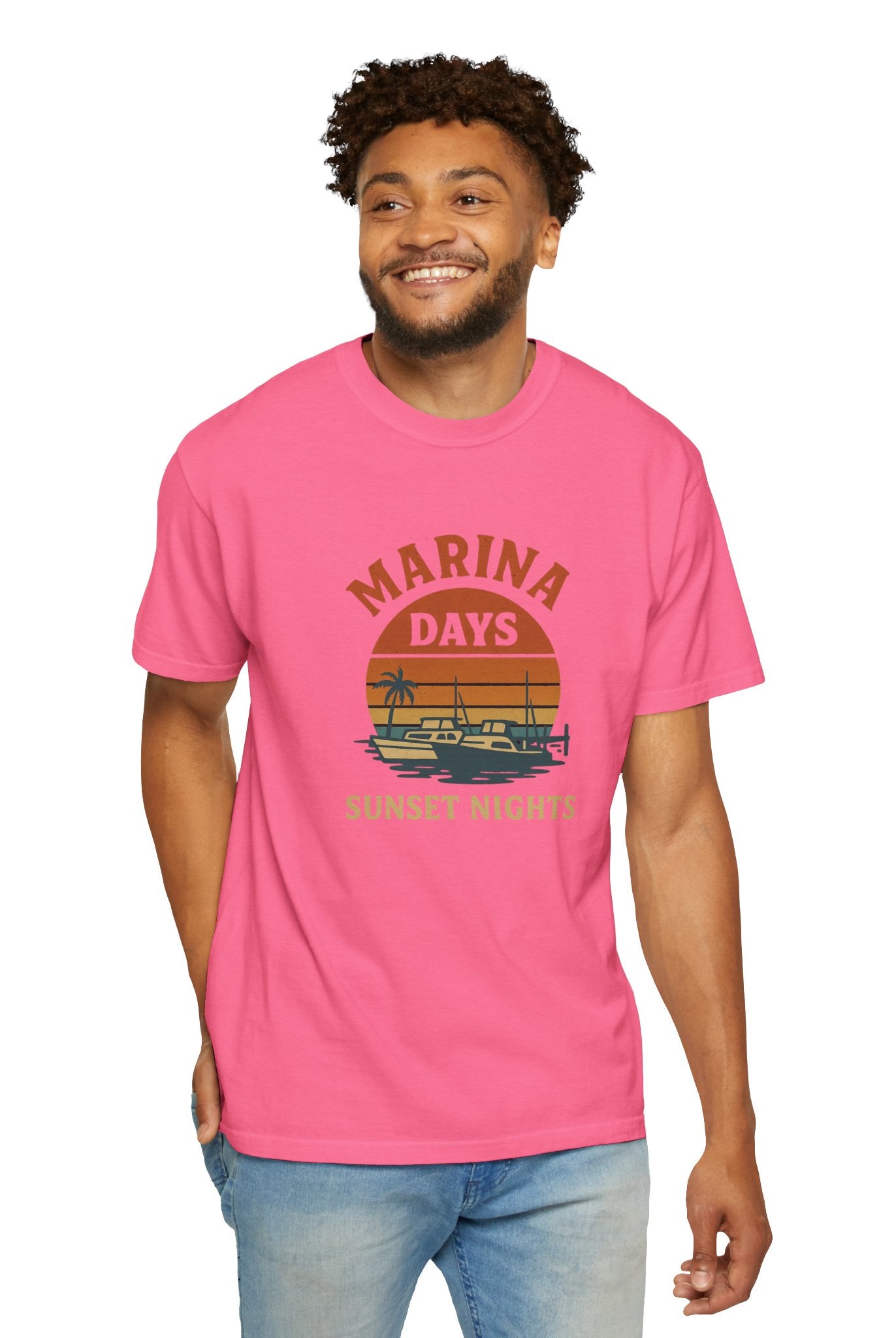 Marina Days, Sunset Nights – Unisex Garment-Dyed Tee | Unisex - Maison Nautique