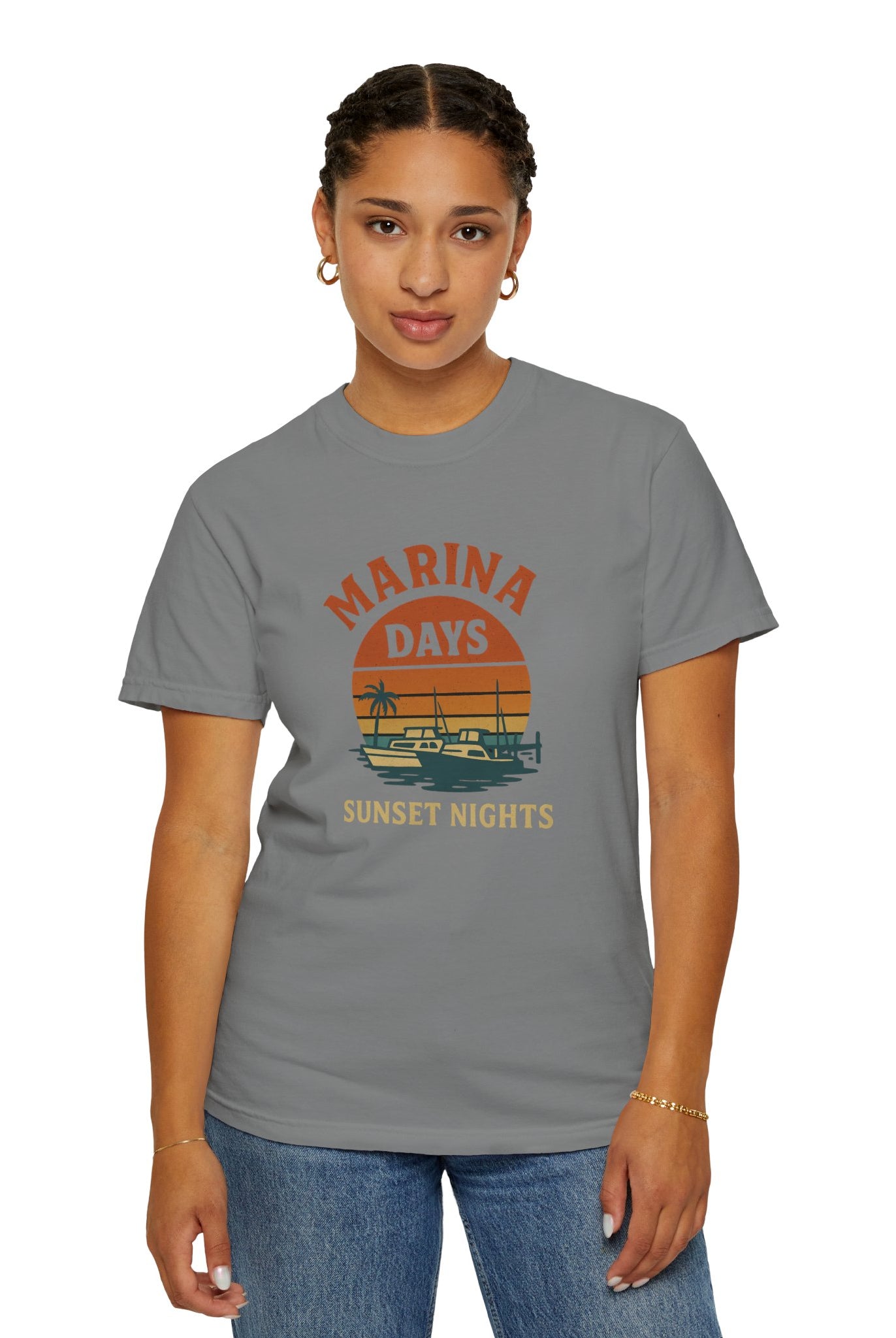 Marina Days, Sunset Nights – Unisex Garment-Dyed Tee | Unisex - Maison Nautique