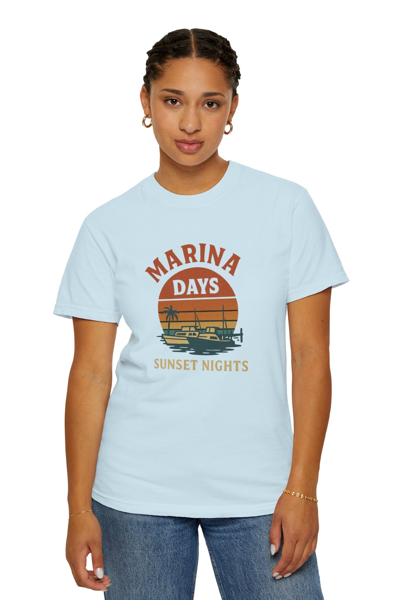 Marina Days, Sunset Nights – Unisex Garment-Dyed Tee | Unisex - Maison Nautique