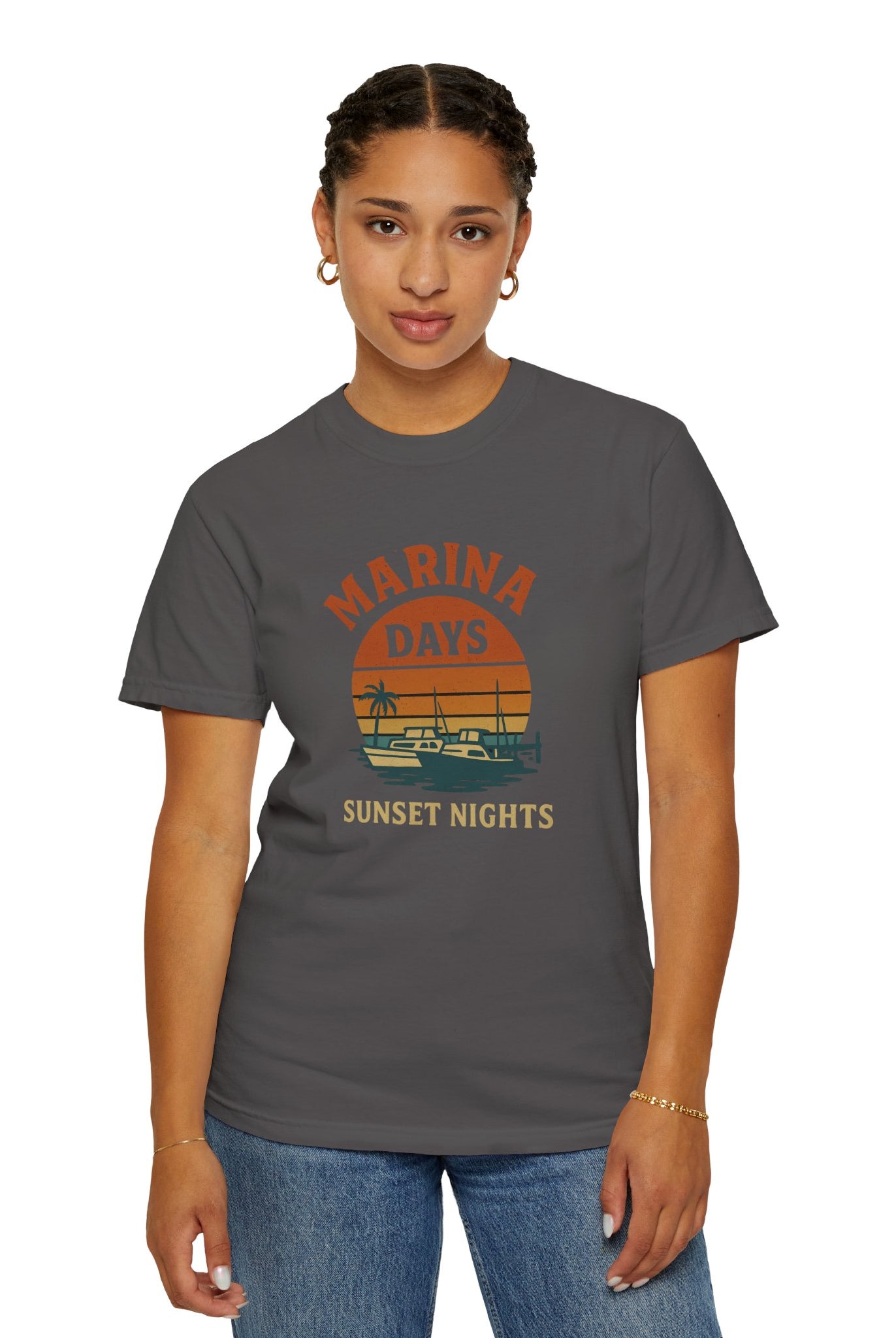 Marina Days, Sunset Nights – Unisex Garment-Dyed Tee | Unisex - Maison Nautique