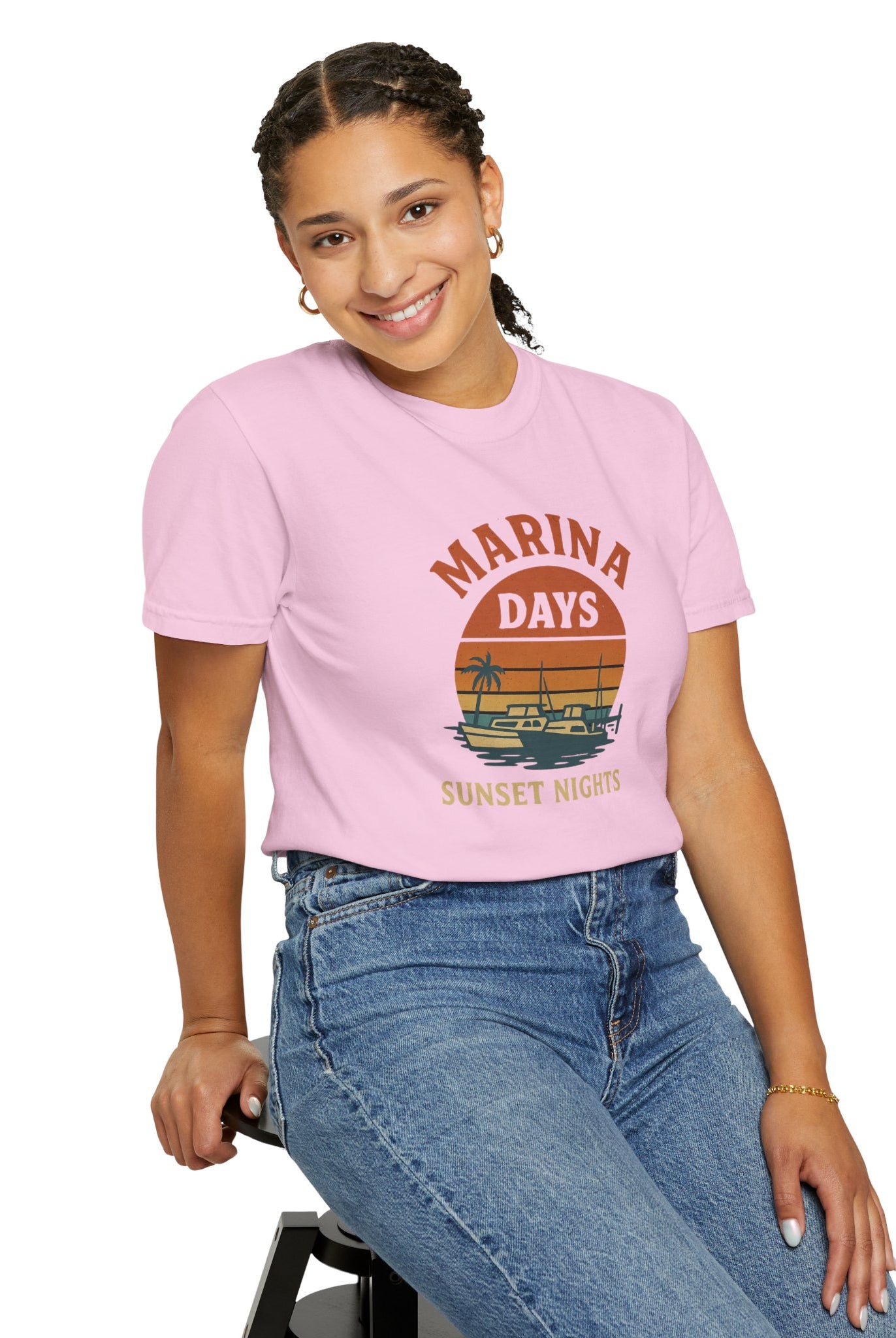 Marina Days, Sunset Nights – Unisex Garment-Dyed Tee | Unisex - Maison Nautique