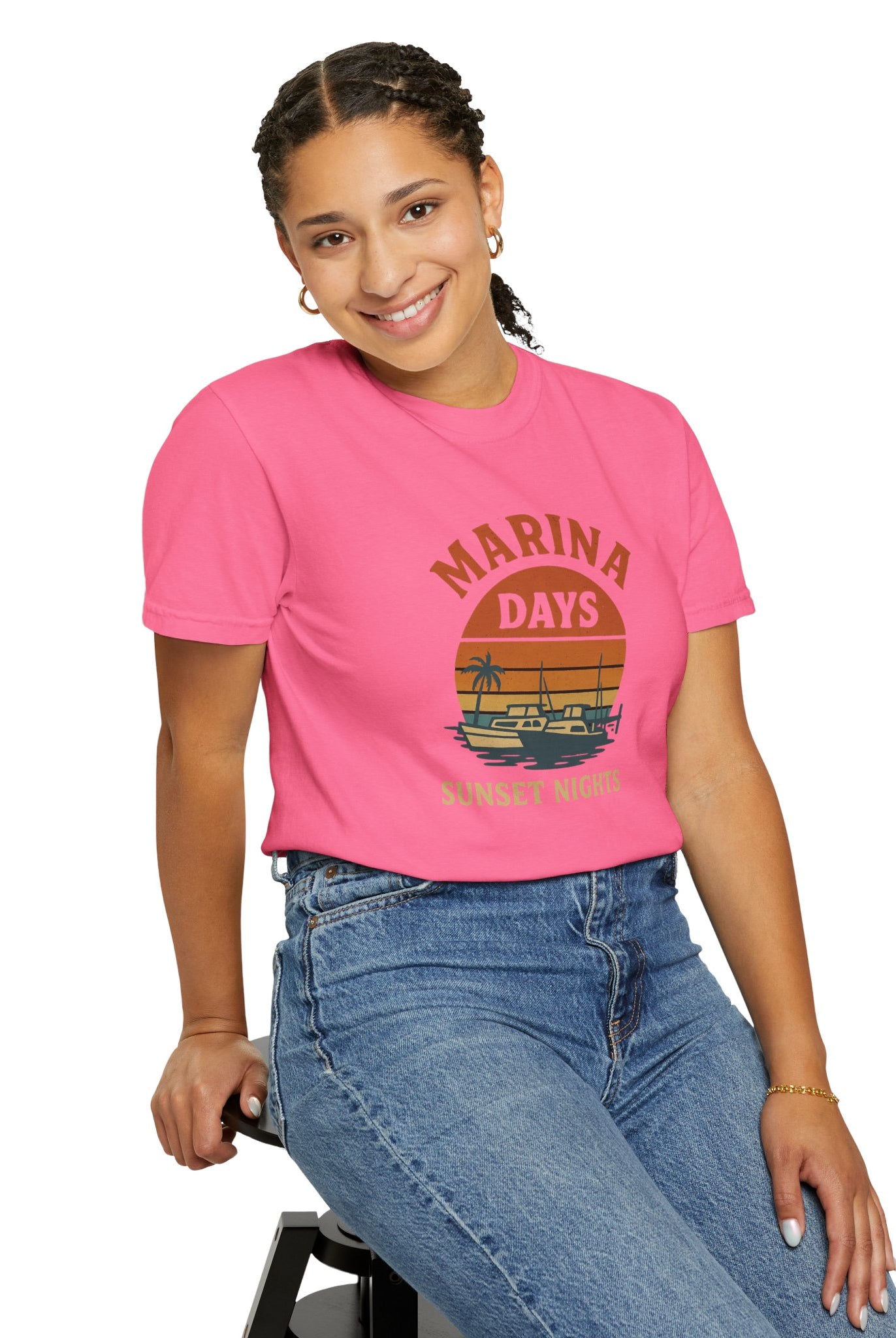 Marina Days, Sunset Nights – Unisex Garment-Dyed Tee | Unisex - Maison Nautique