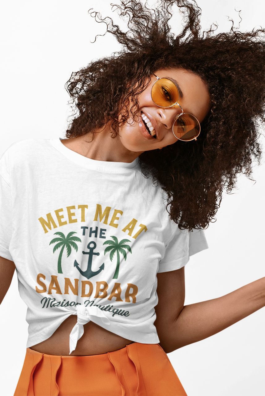 Meet Me at the Sandbar – Unisex Nautical Tee - Maison Nautique