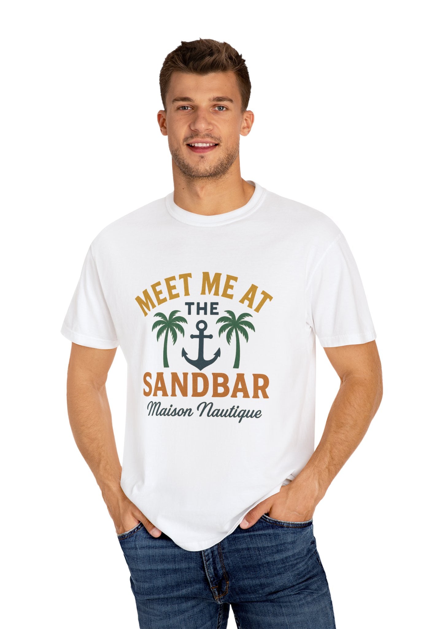 Meet Me at the Sandbar – Unisex Nautical Tee - Maison Nautique