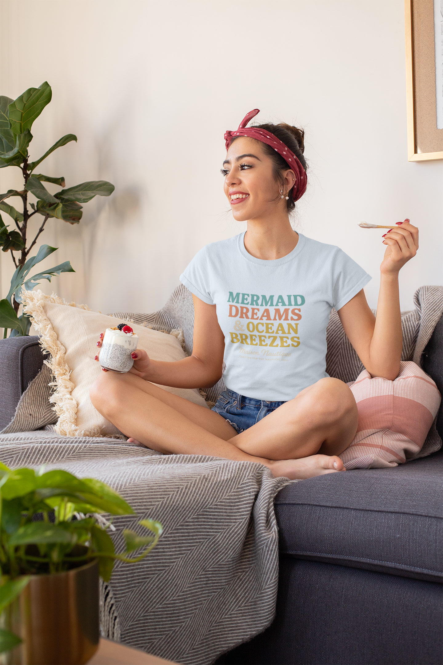 Maison Nautique "Mermaid Dreams & Ocean Breezes" Women's Softstyle Tee - Maison Nautique 