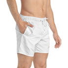 Maison Nautique Men’s Coordinates Swim Trunks – Coastal White Edition - Maison Nautique 
