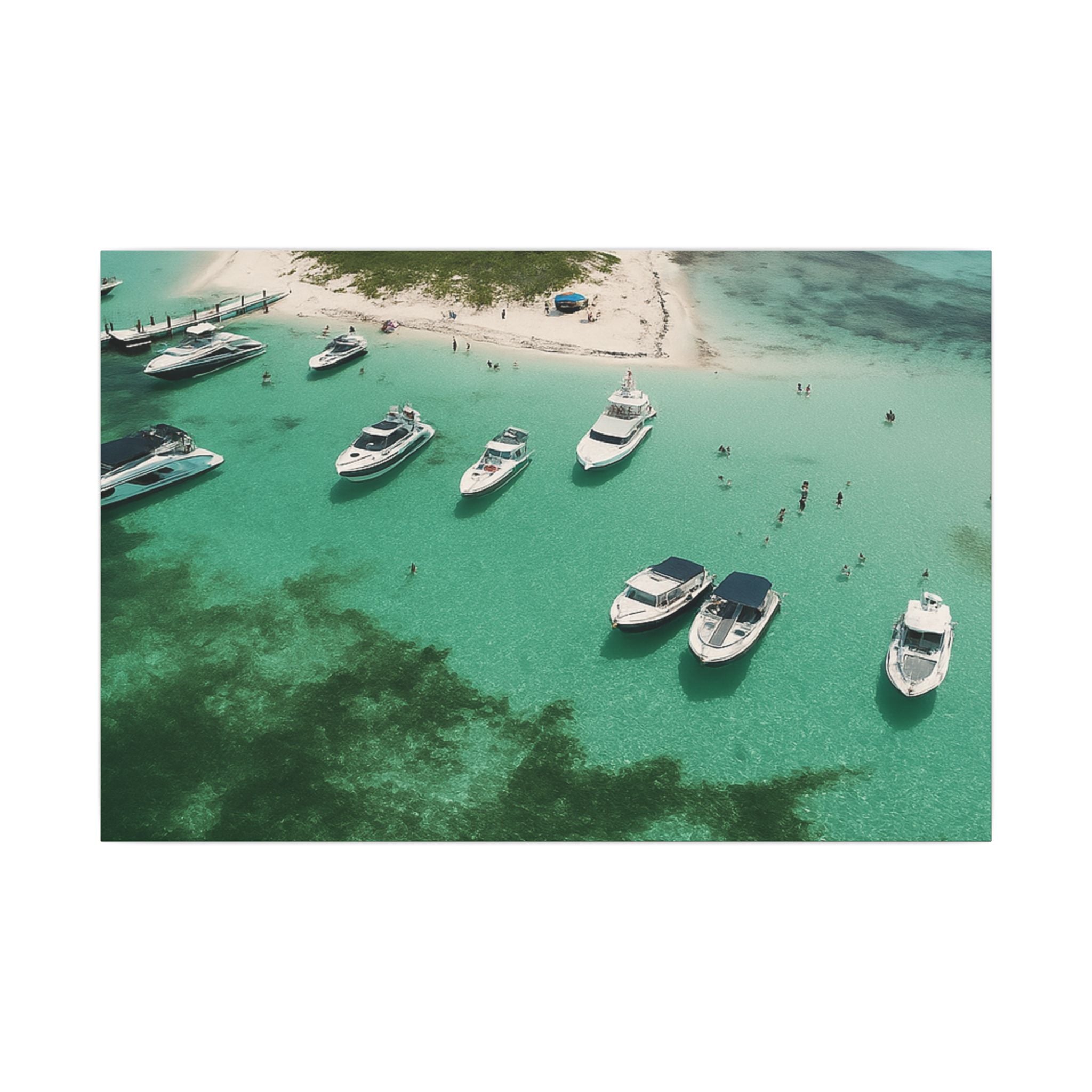 Honeymoon Harbour – Coastal Canvas Art | Aerial Boating Scene, Bimini - Maison Nautique 