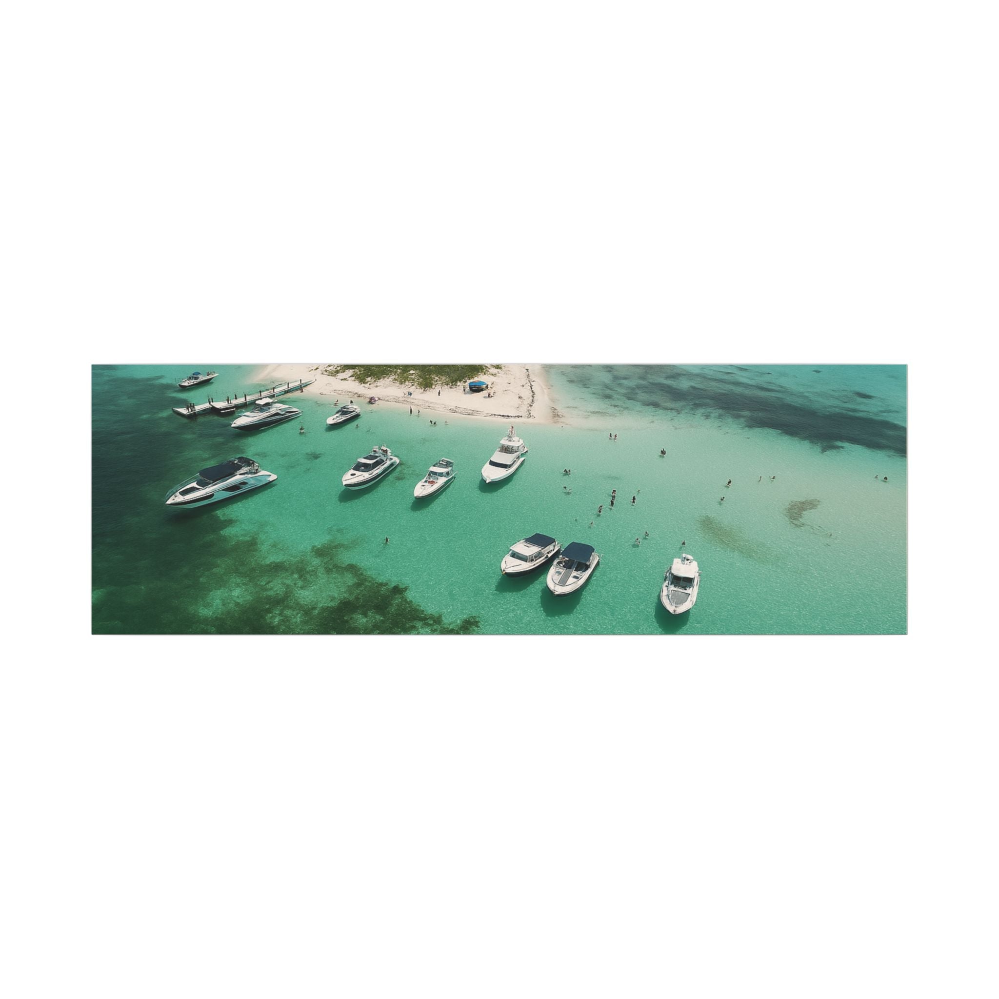 Honeymoon Harbour – Coastal Canvas Art | Aerial Boating Scene, Bimini - Maison Nautique 