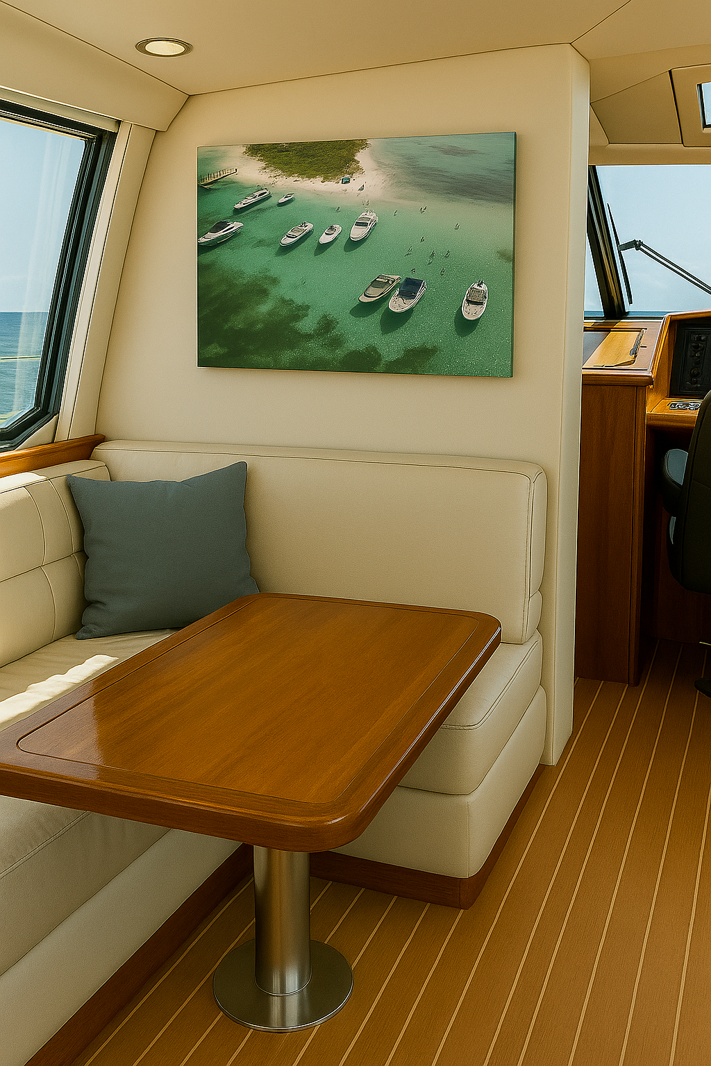 Honeymoon Harbour – Coastal Canvas Art | Aerial Boating Scene, Bimini - Maison Nautique 