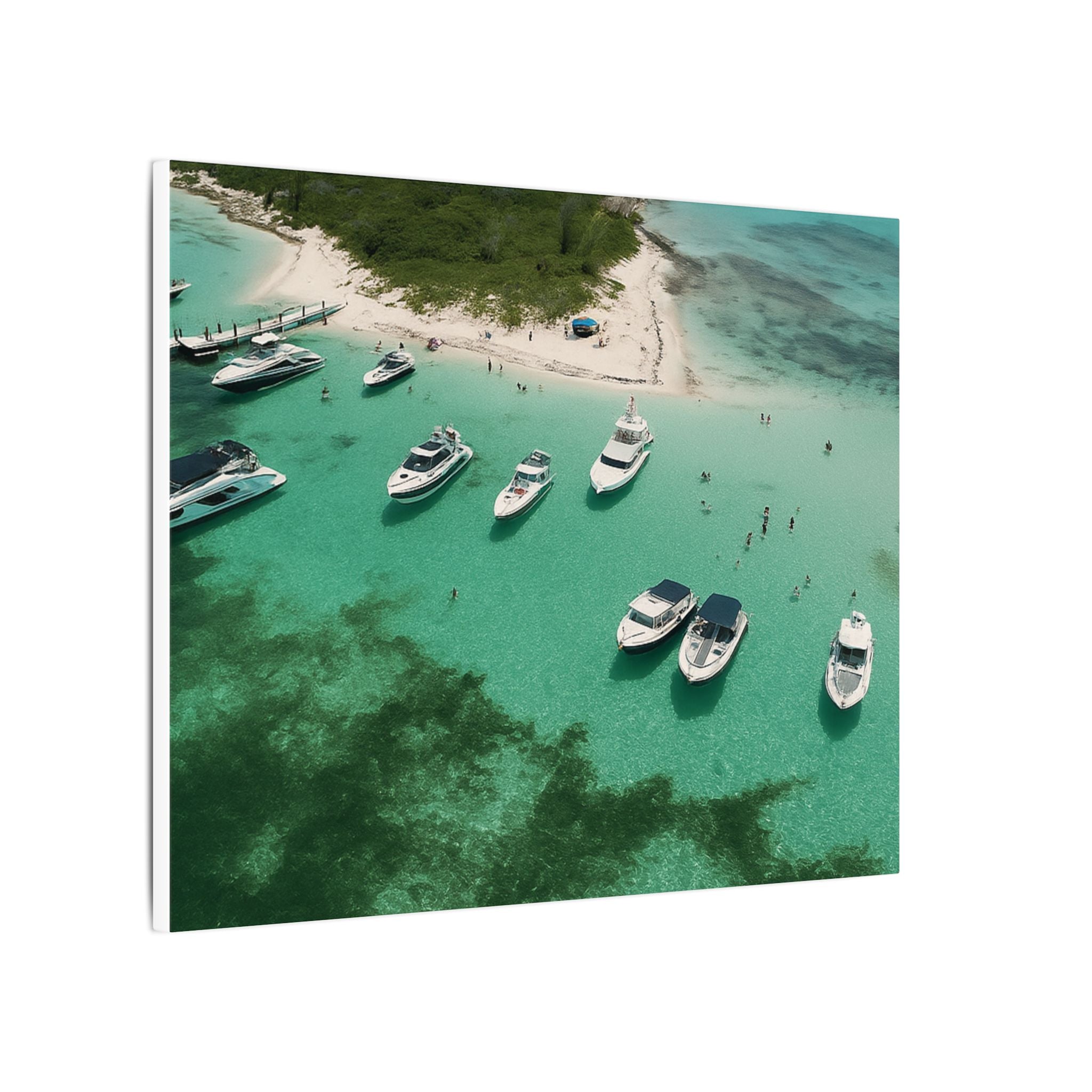 Honeymoon Harbour – Coastal Canvas Art | Aerial Boating Scene, Bimini - Maison Nautique 