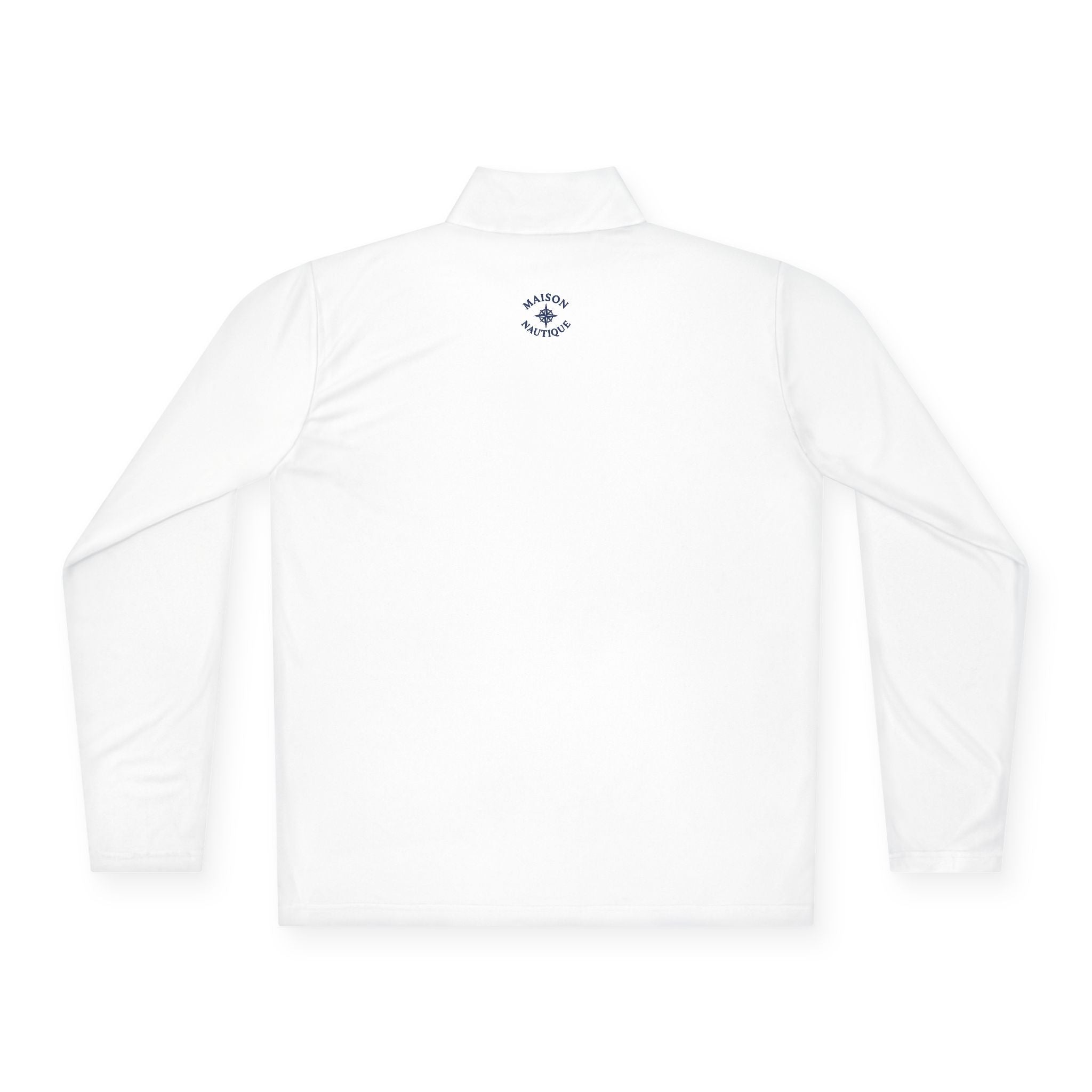 Maison Nautique Signature Coastal Quarter-Zip – White & Navy Edition, Unisex - Maison Nautique 