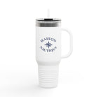 Maison Nautique 40 oz Compass Tumbler – White & Teal Edition - Maison Nautique 