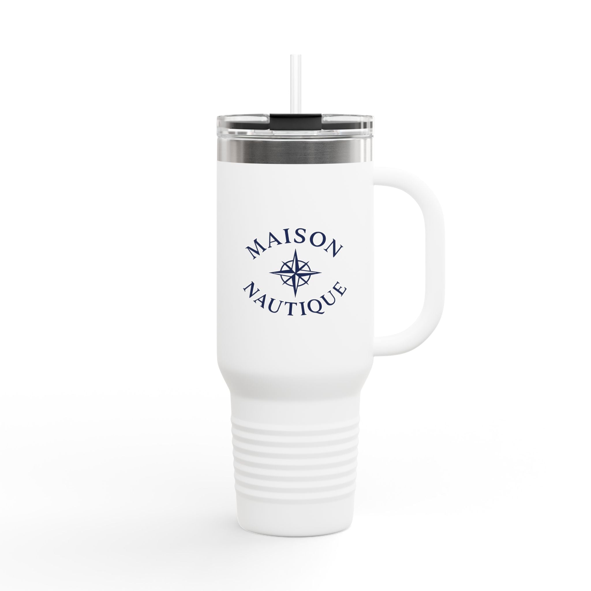 Maison Nautique 40 oz Compass Tumbler – White & Teal Edition - Maison Nautique 