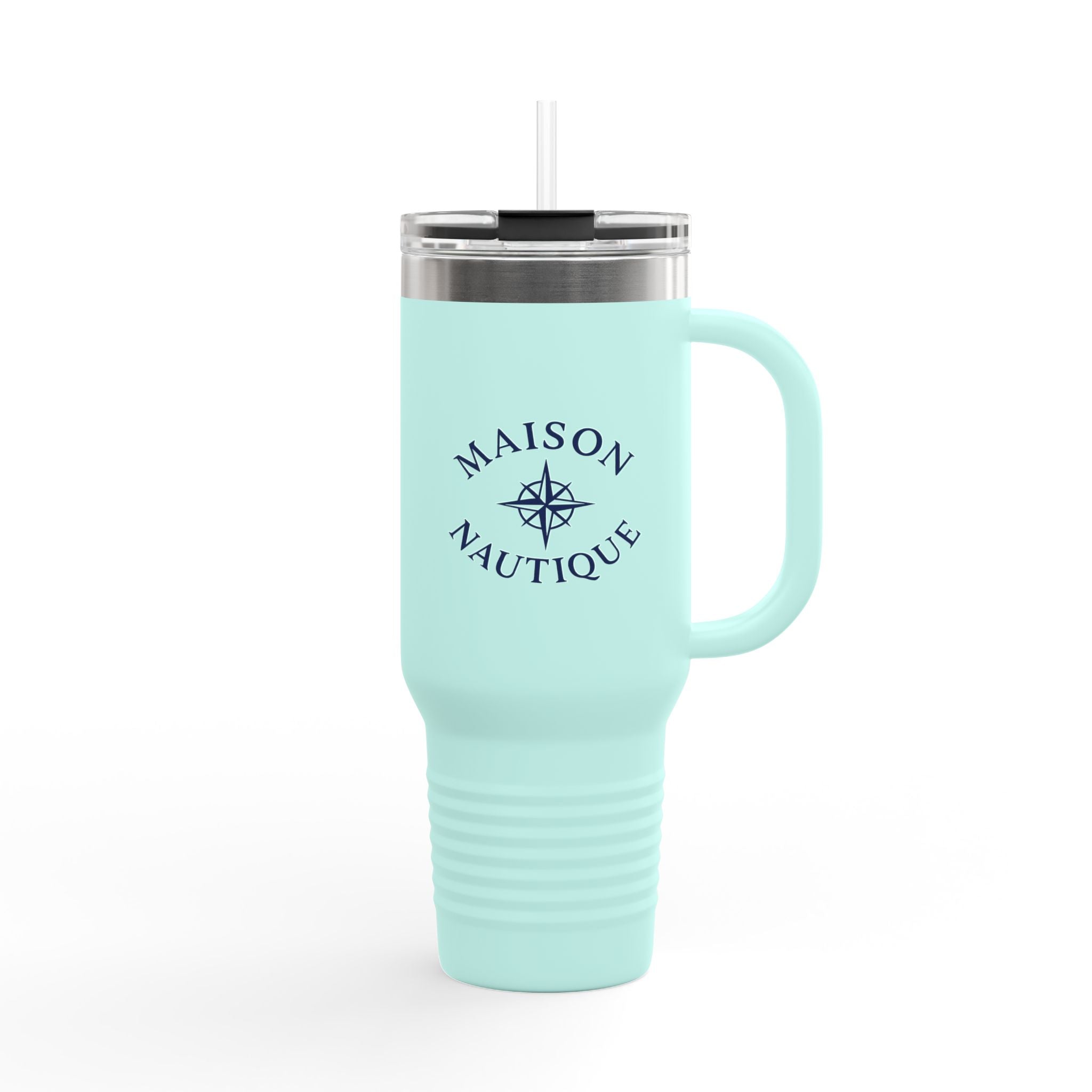 Maison Nautique 40 oz Compass Tumbler – White & Teal Edition - Maison Nautique 