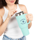 Maison Nautique 40 oz Compass Tumbler – White & Teal Edition - Maison Nautique 