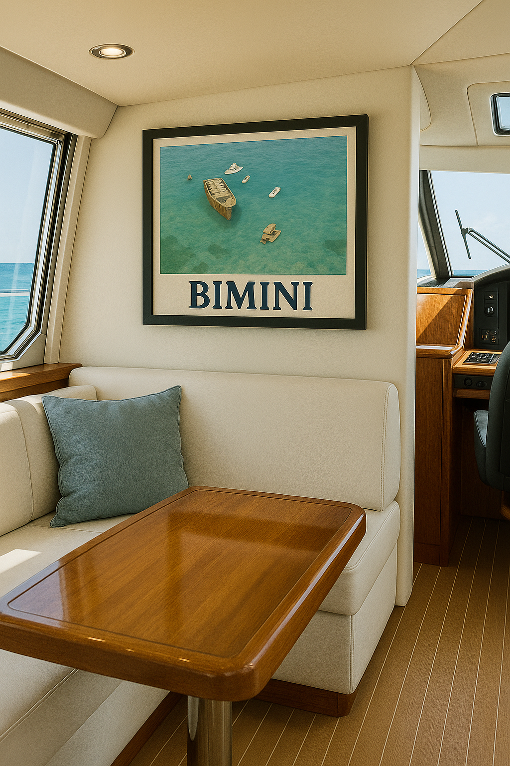 Bimini Wreck – Framed Nautical Poster | Coastal Aerial Art Print - Maison Nautique 