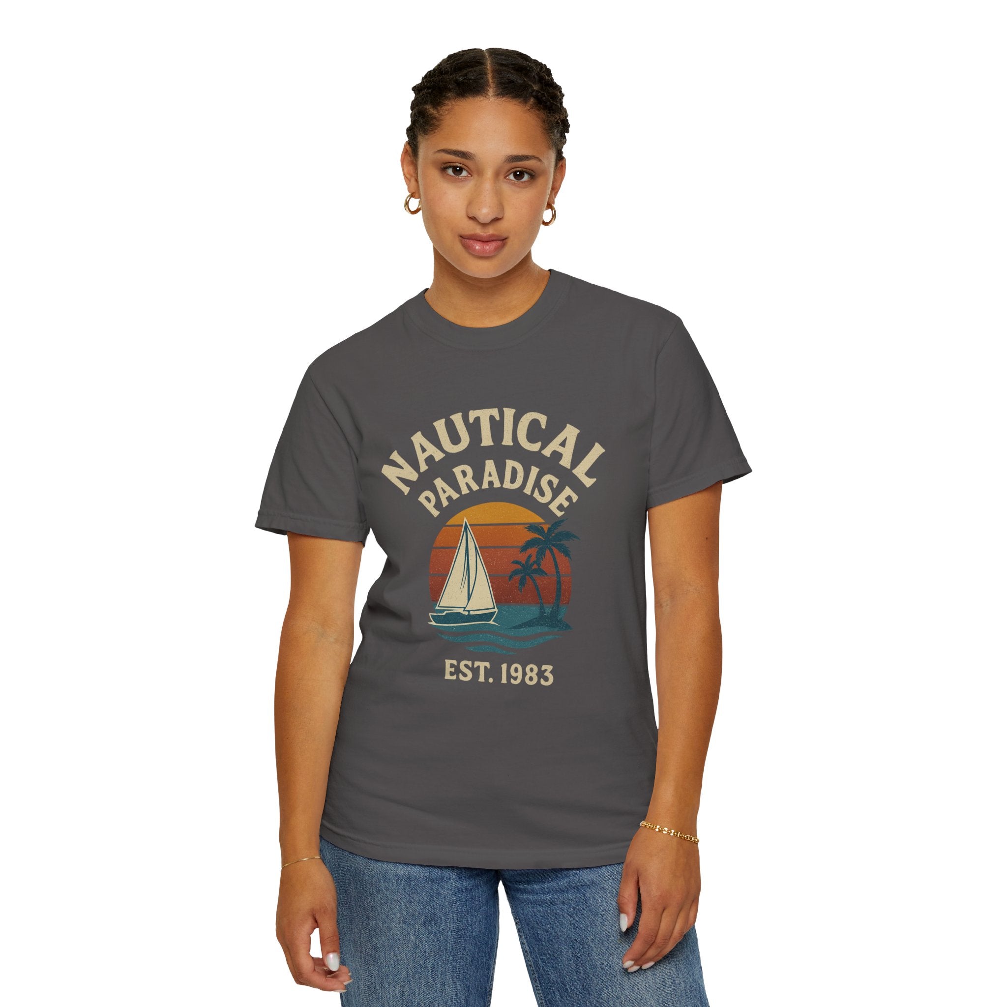 Nautical Paradise – Unisex Vintage Sailing Tee - Maison Nautique 