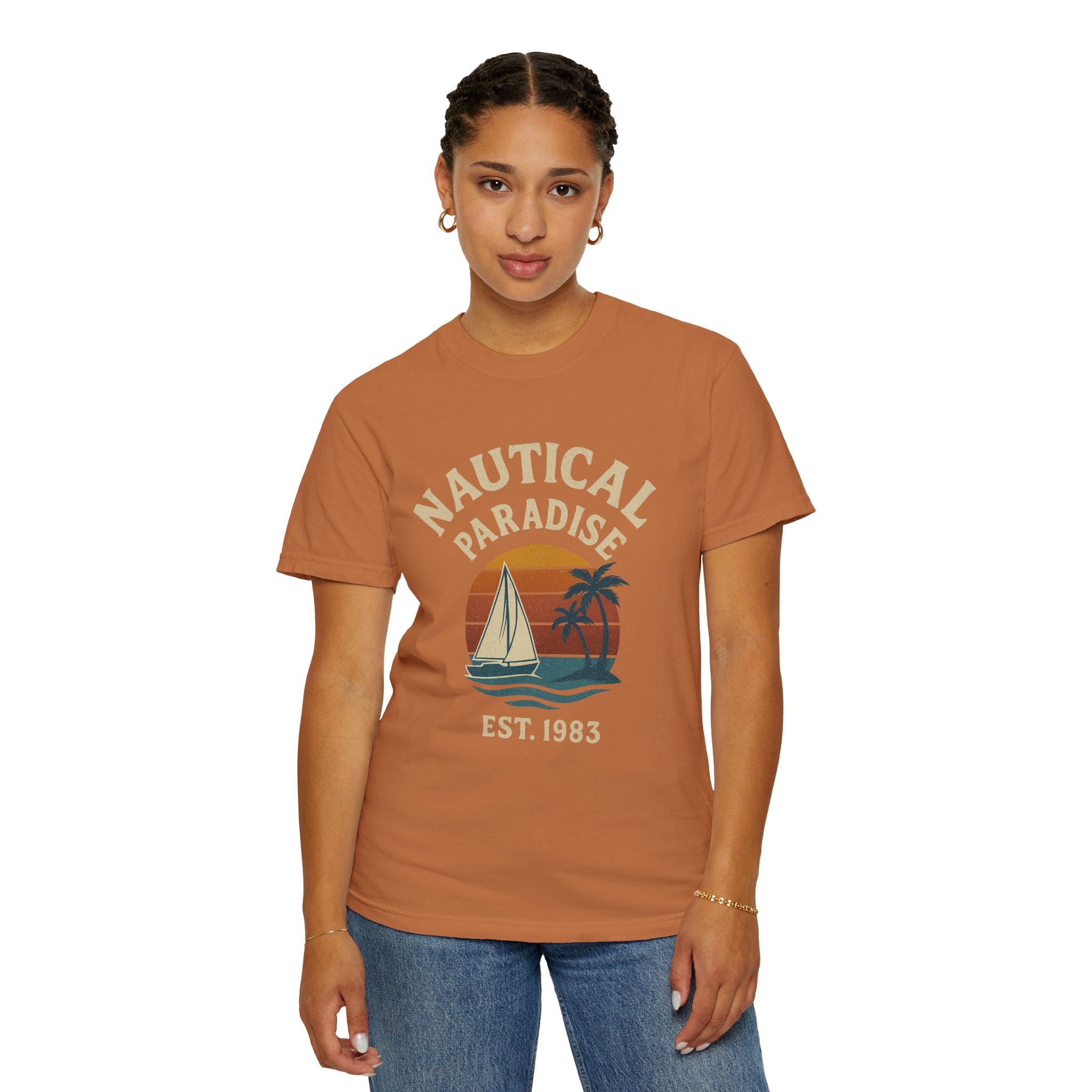 Nautical Paradise – Unisex Vintage Sailing Tee - Maison Nautique 