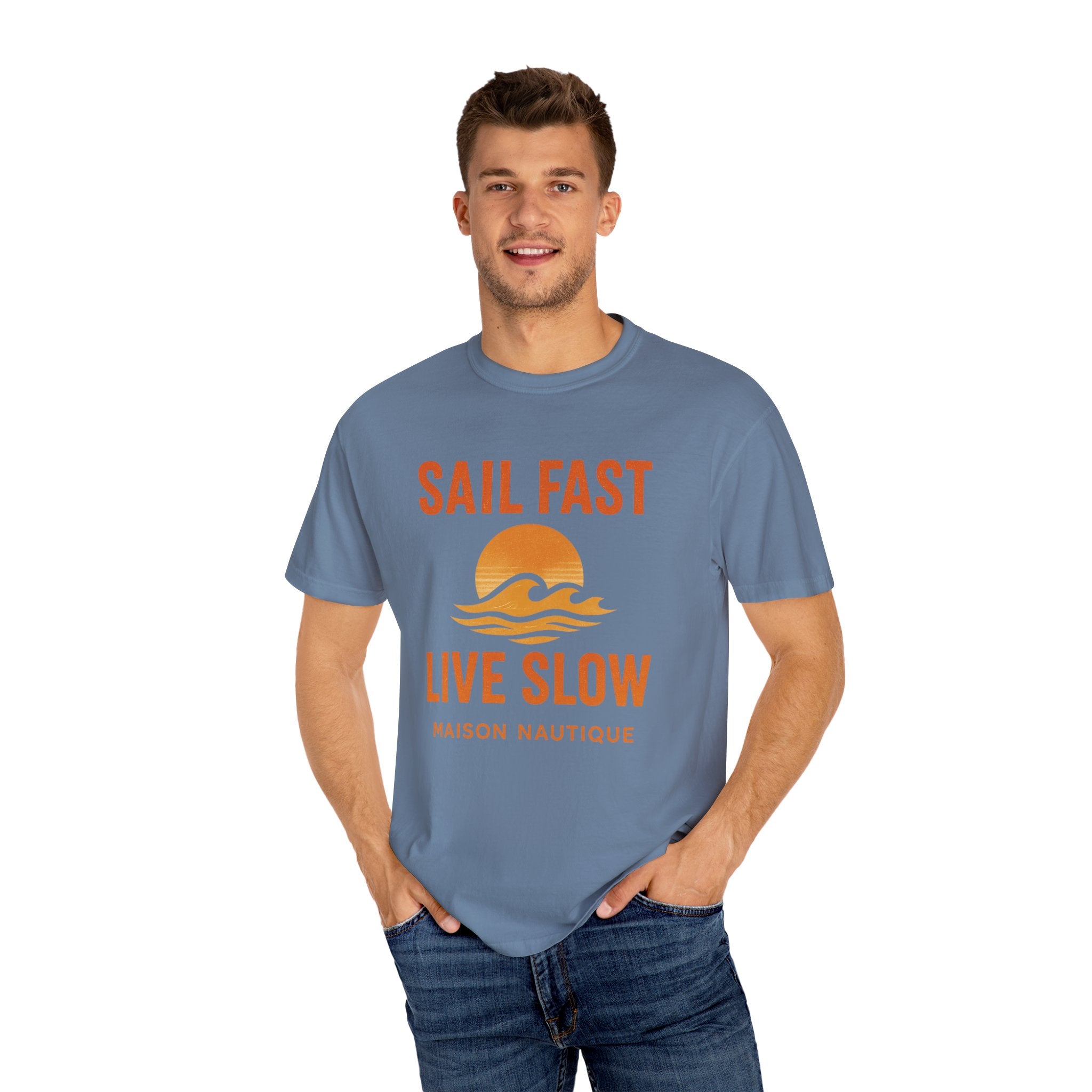 Sail Fast, Live Slow – Unisex Nautical Tee - Maison Nautique 