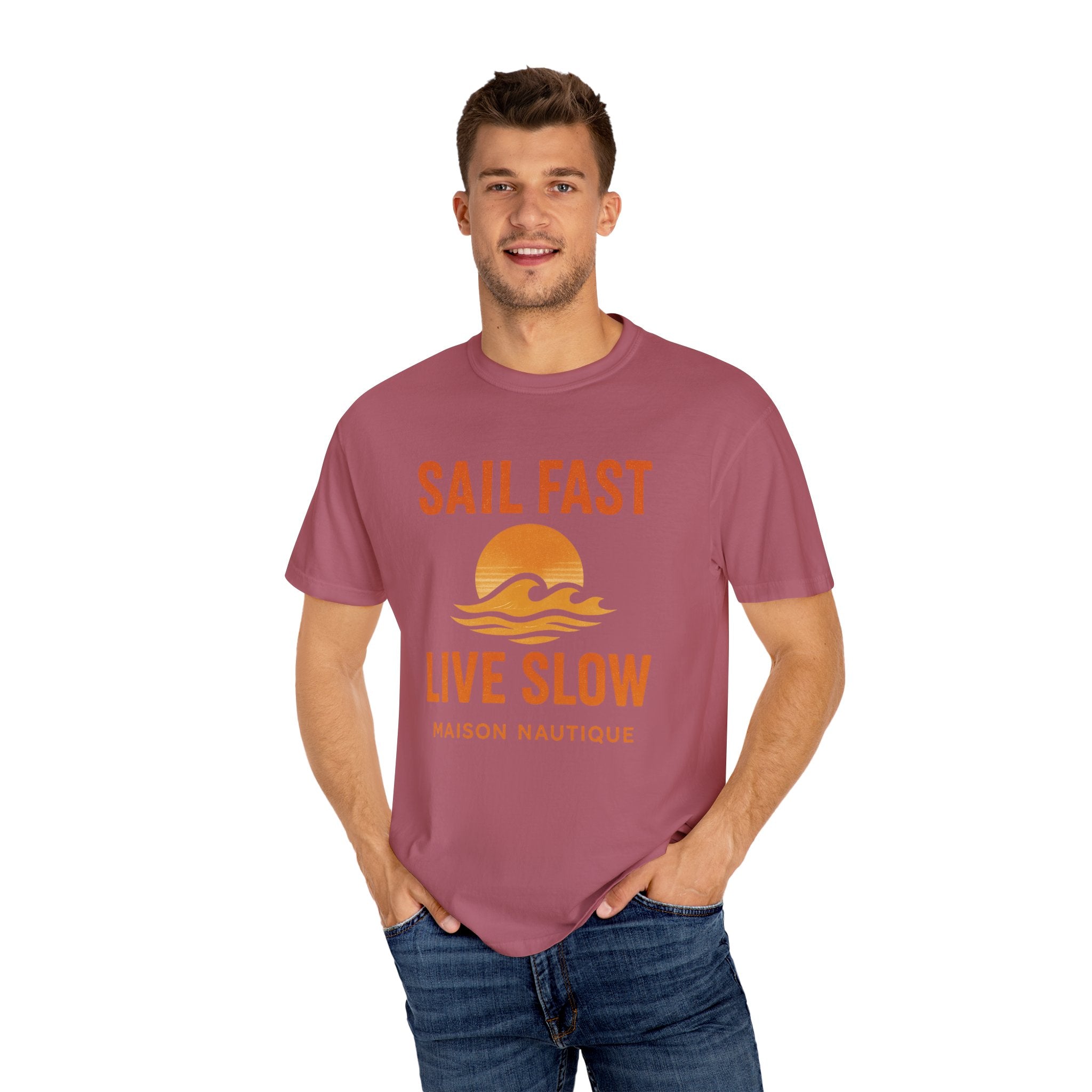 Sail Fast, Live Slow – Unisex Nautical Tee - Maison Nautique 