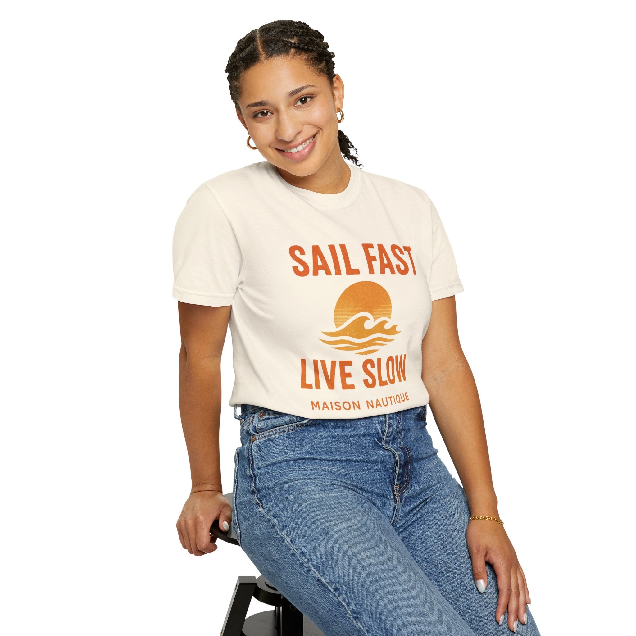 Sail Fast, Live Slow – Unisex Nautical Tee - Maison Nautique 