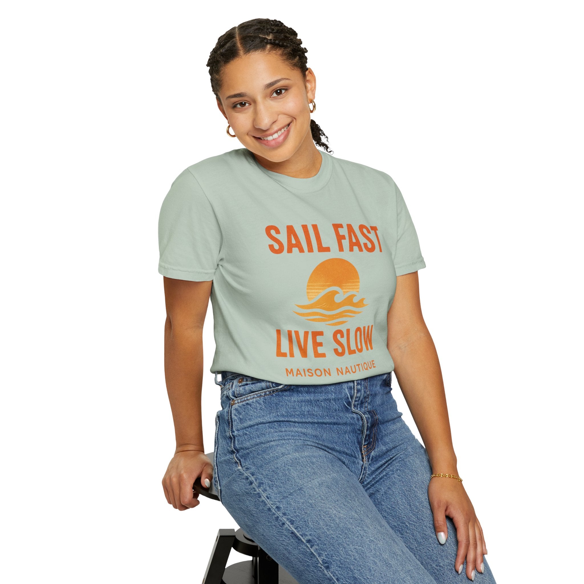 Sail Fast, Live Slow – Unisex Nautical Tee - Maison Nautique 
