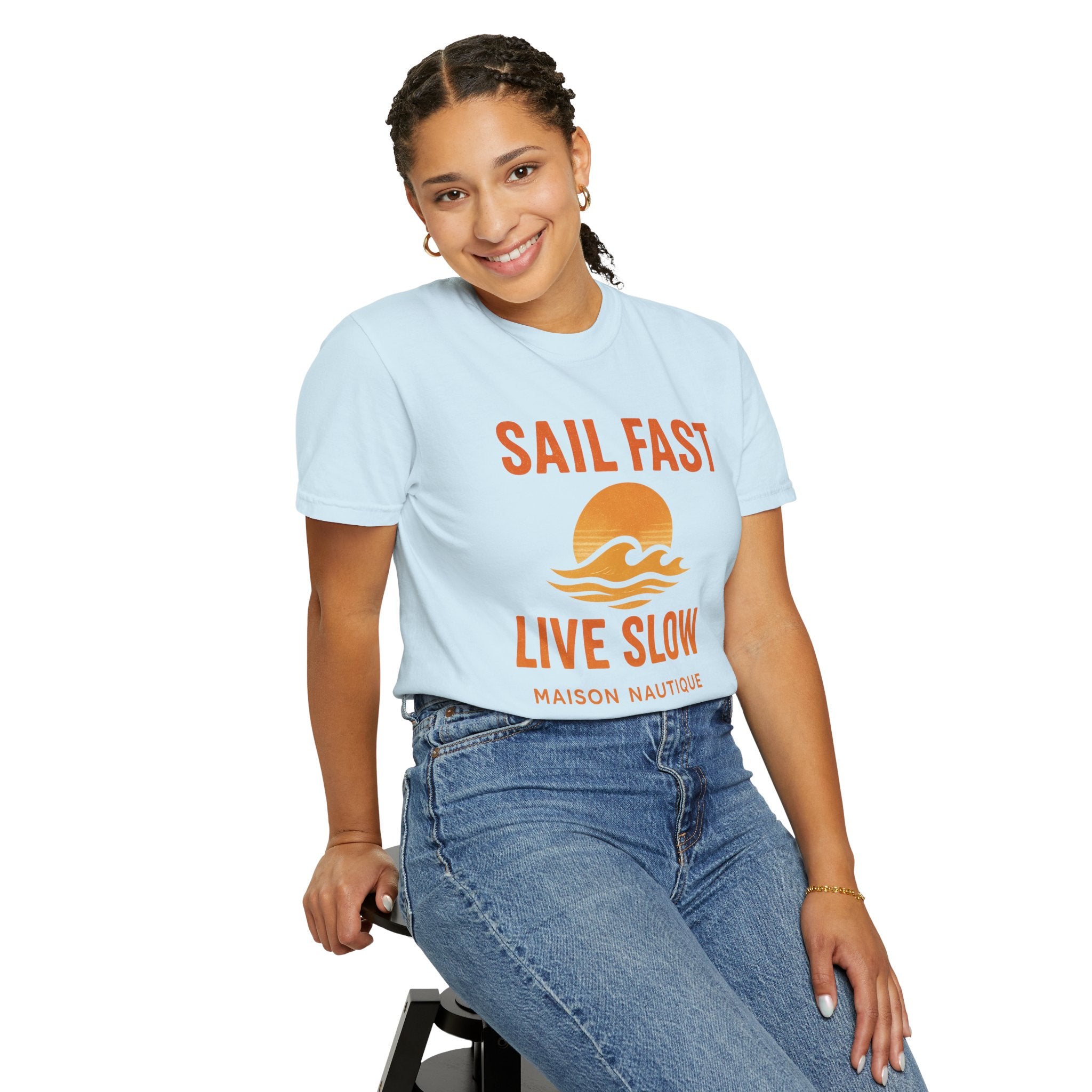 Sail Fast, Live Slow – Unisex Nautical Tee - Maison Nautique 