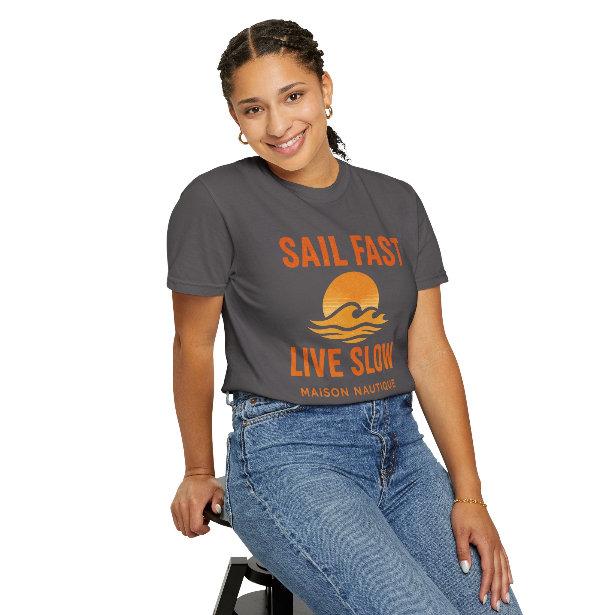 Sail Fast, Live Slow – Unisex Nautical Tee - Maison Nautique 