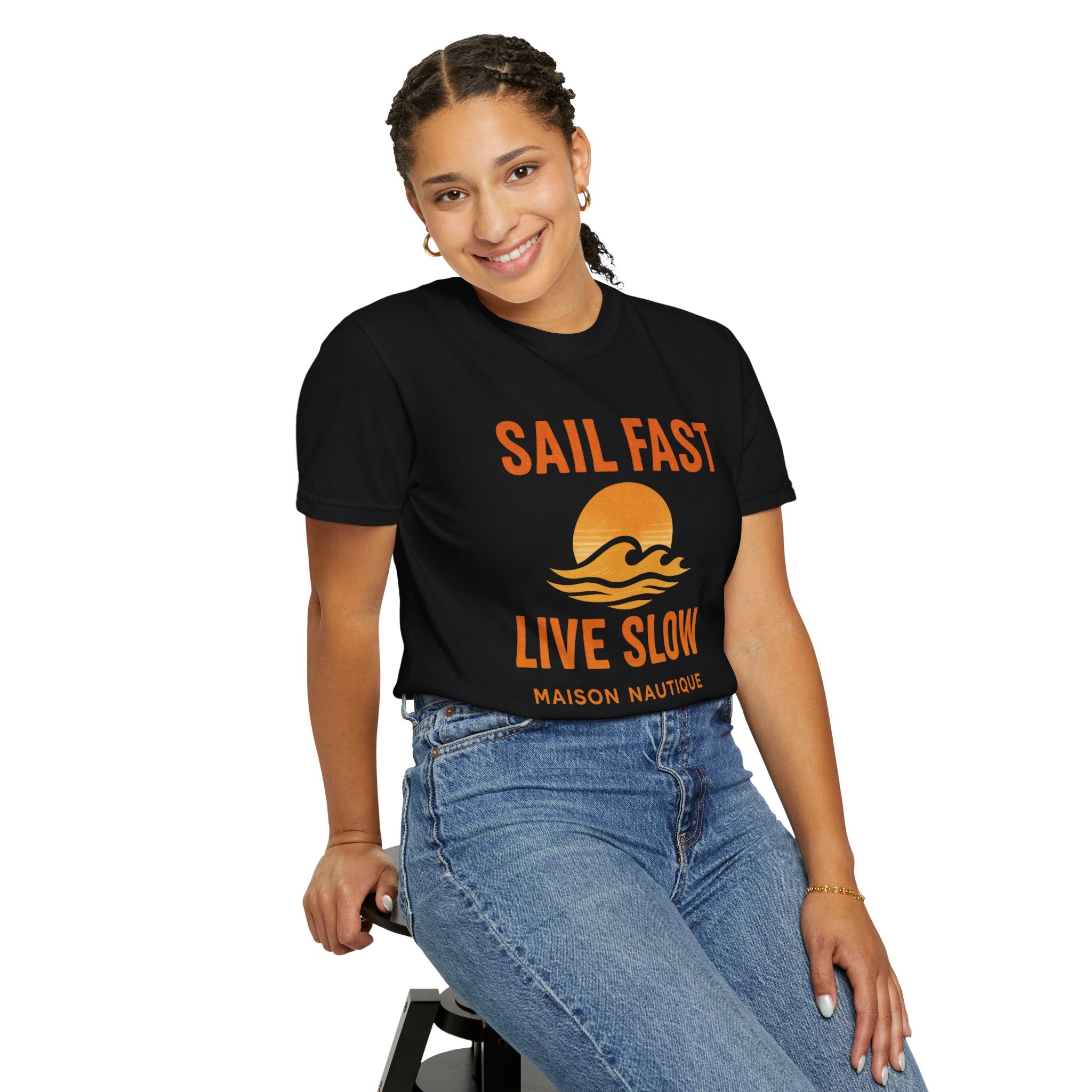 Sail Fast, Live Slow – Unisex Nautical Tee - Maison Nautique 