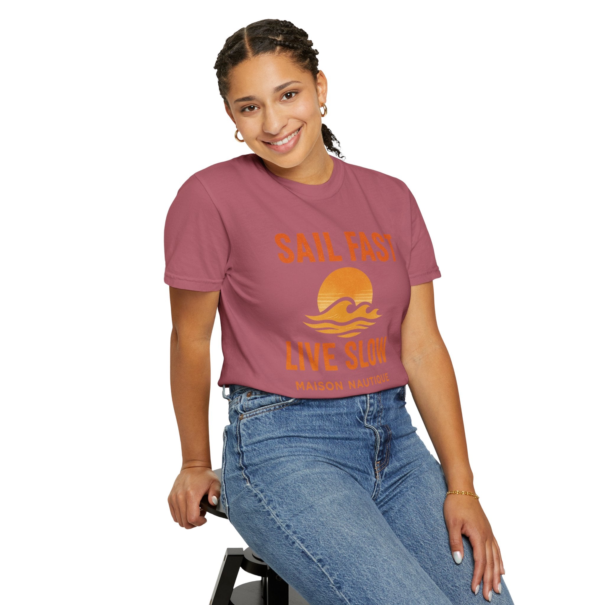 Sail Fast, Live Slow – Unisex Nautical Tee - Maison Nautique 