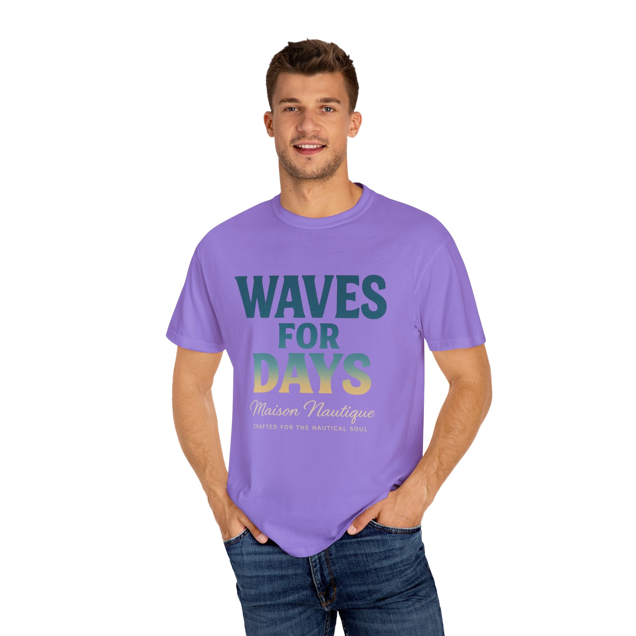 Waves for Days – Unisex Nautical V-Neck Tee - Maison Nautique 