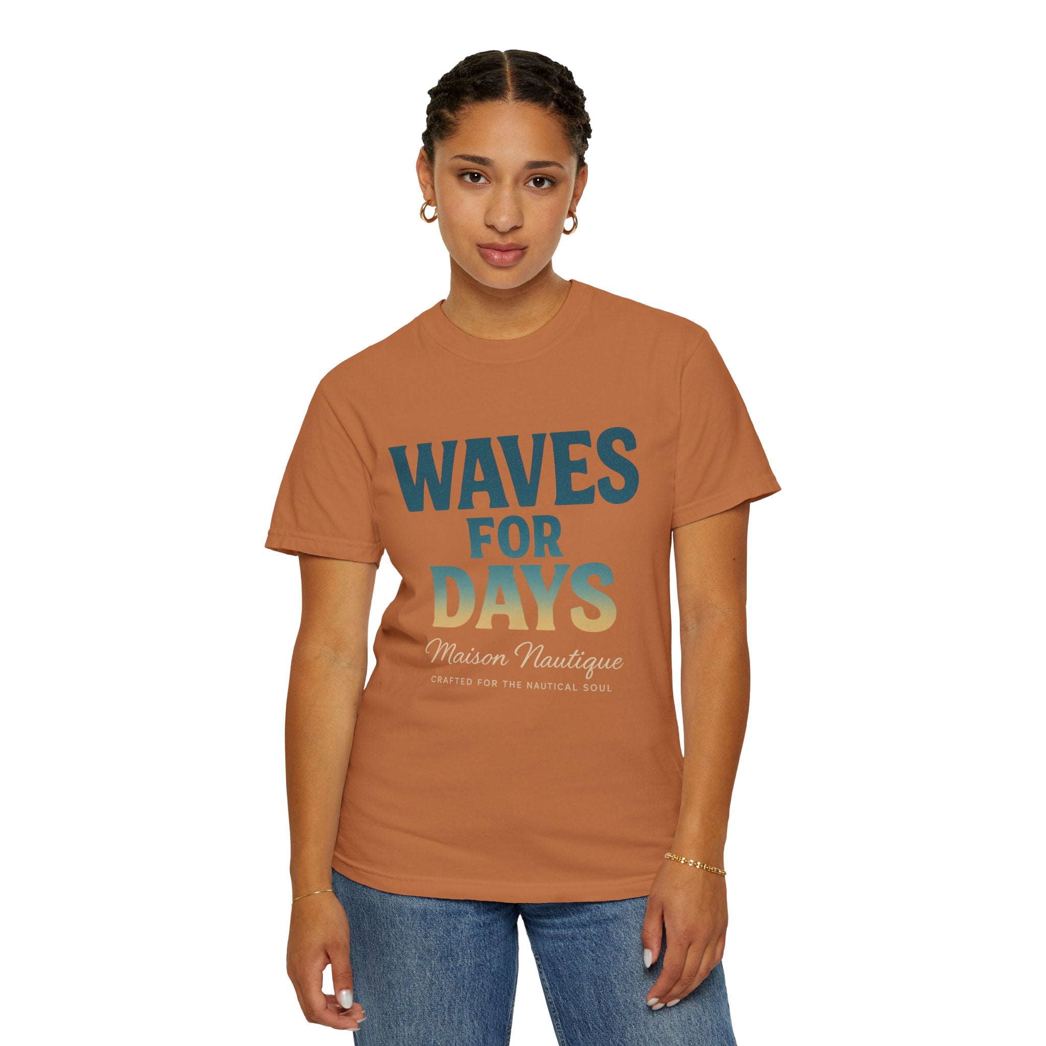 Waves for Days – Unisex Nautical V-Neck Tee - Maison Nautique 