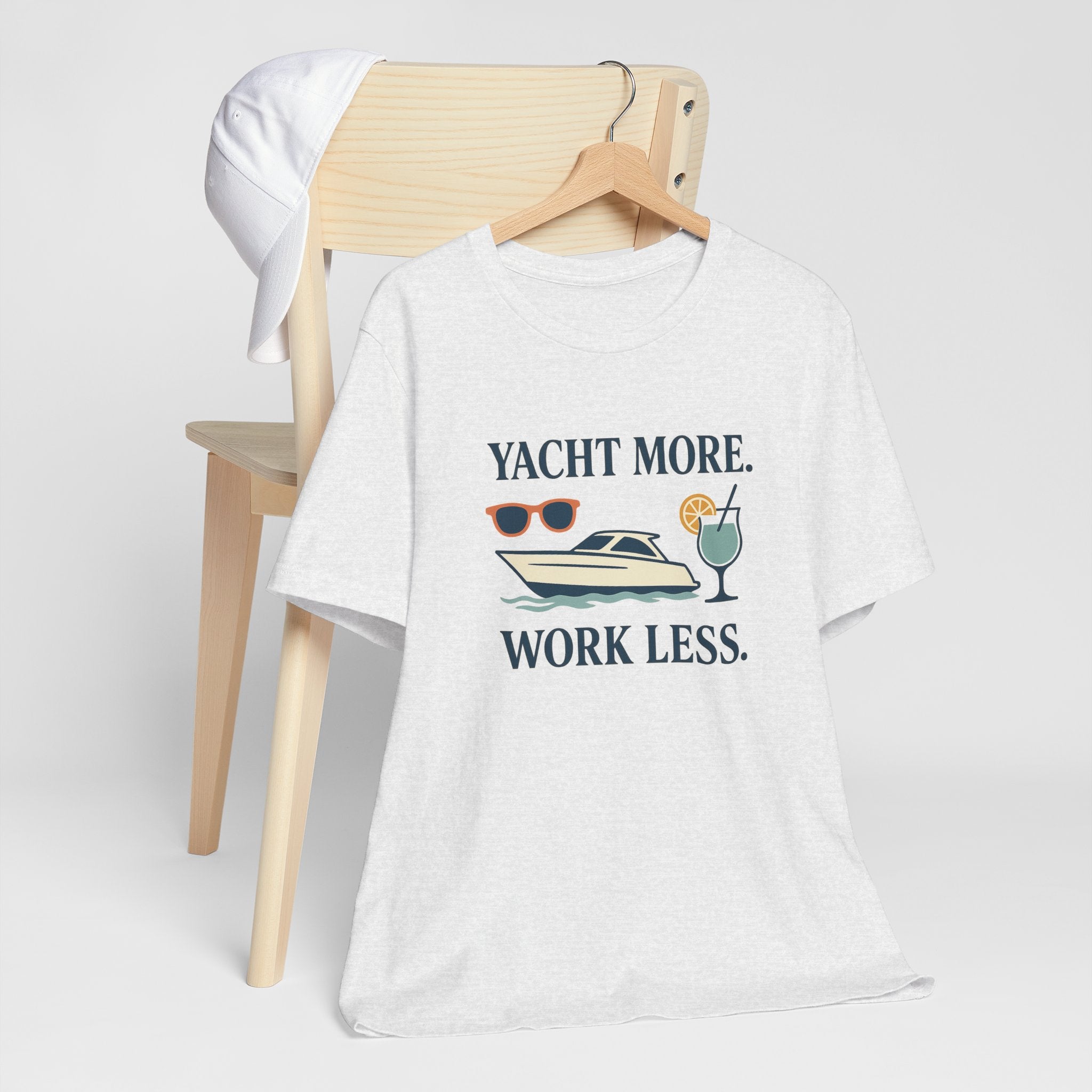 Yacht More, Work Less” Tee – Coastal Classics Collection - Maison Nautique 