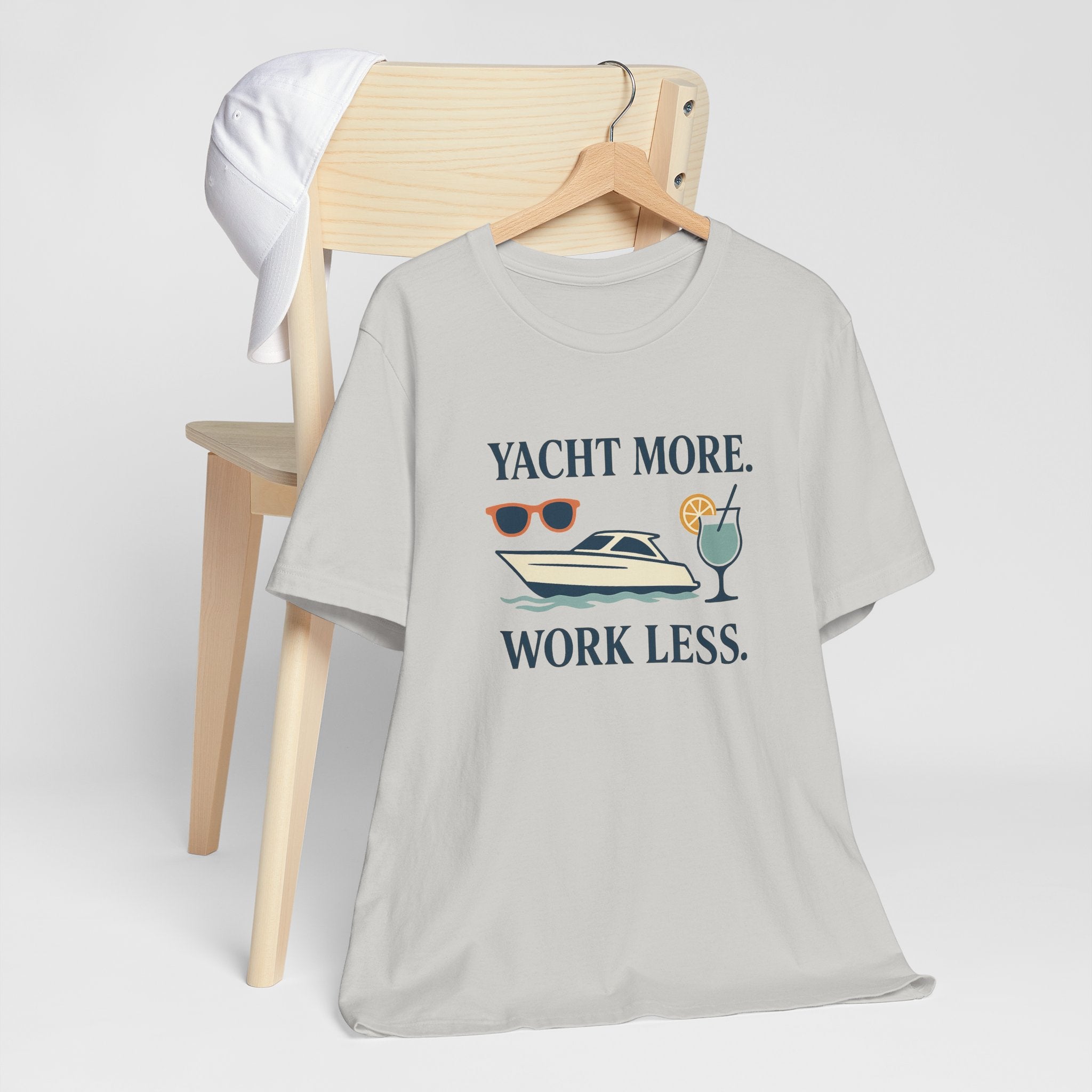 Yacht More, Work Less” Tee – Coastal Classics Collection - Maison Nautique 
