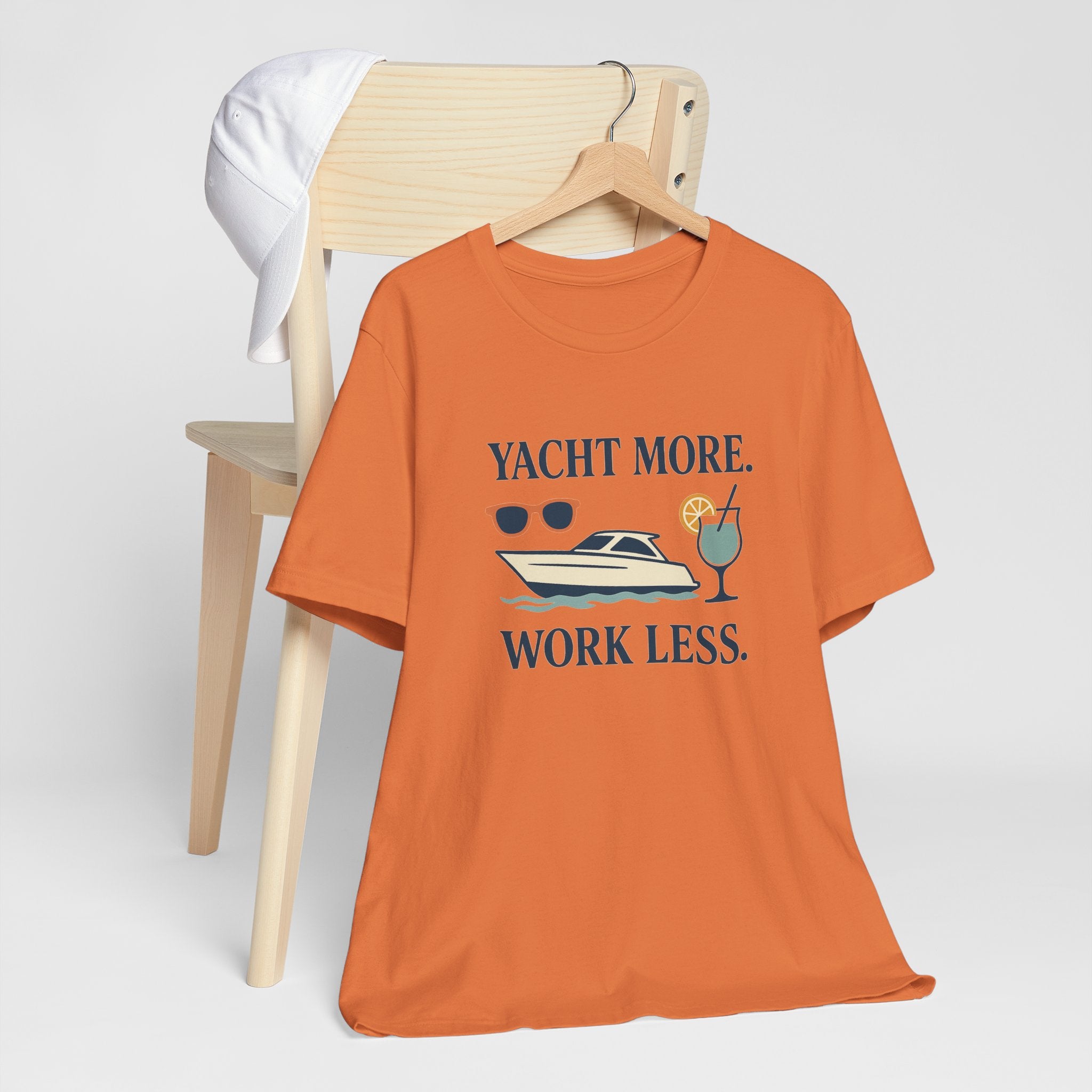 Yacht More, Work Less” Tee – Coastal Classics Collection - Maison Nautique 
