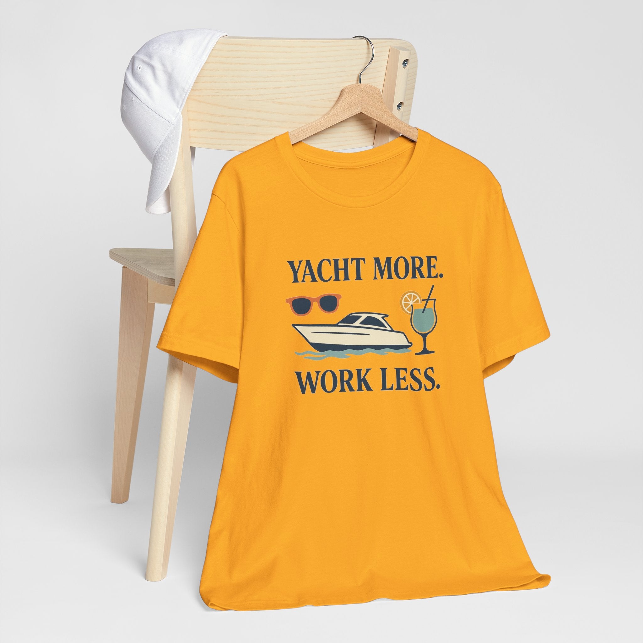 Yacht More, Work Less” Tee – Coastal Classics Collection - Maison Nautique 
