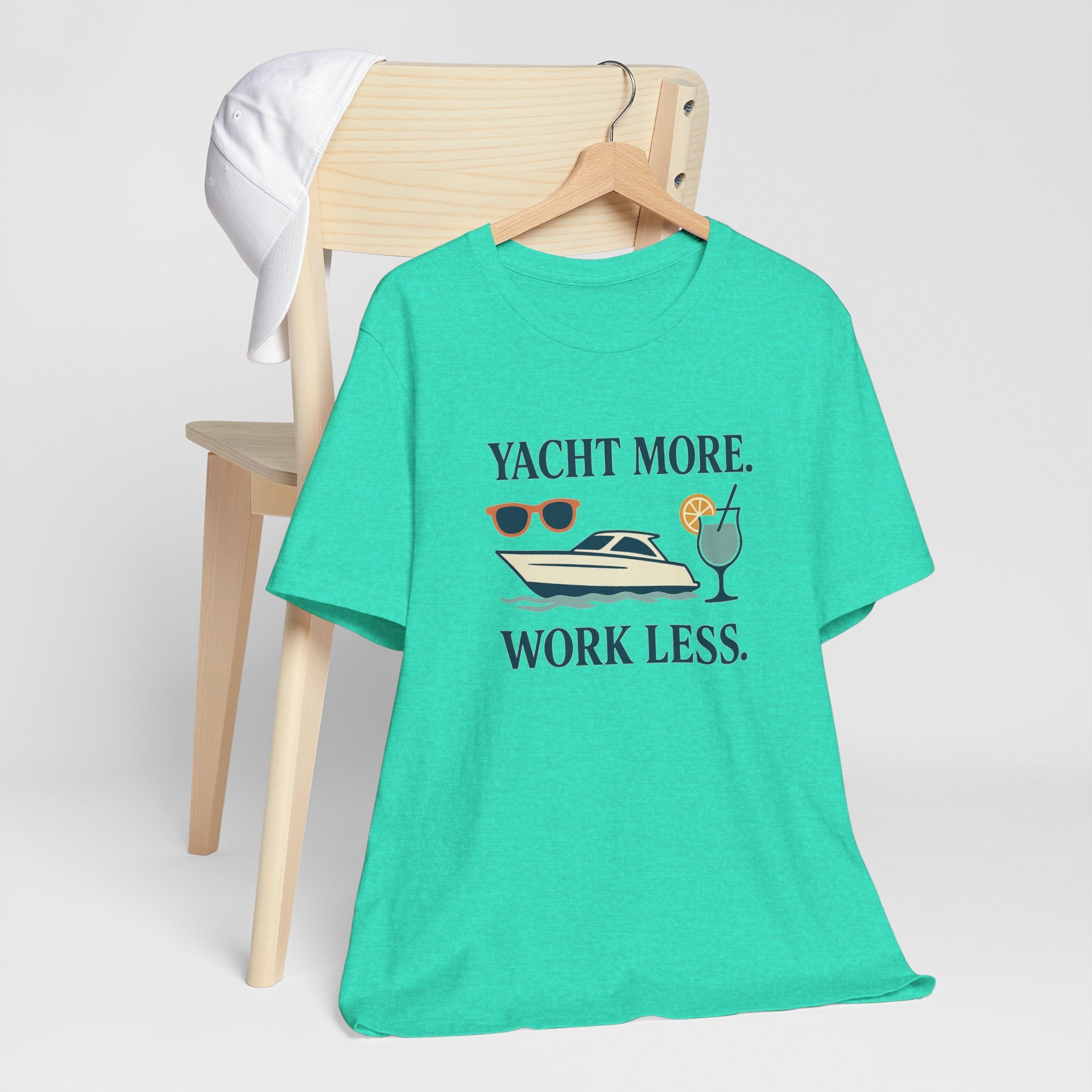 Yacht More, Work Less” Tee – Coastal Classics Collection - Maison Nautique 