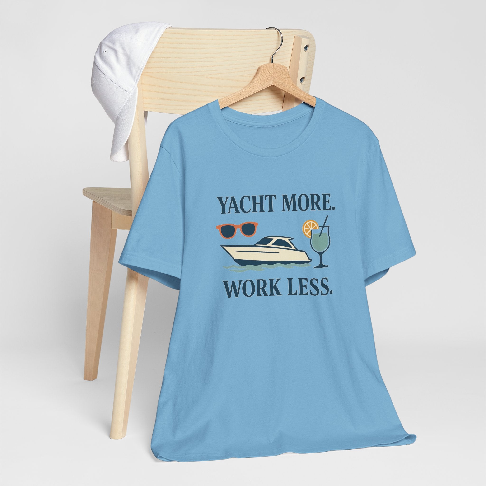 Yacht More, Work Less” Tee – Coastal Classics Collection - Maison Nautique 