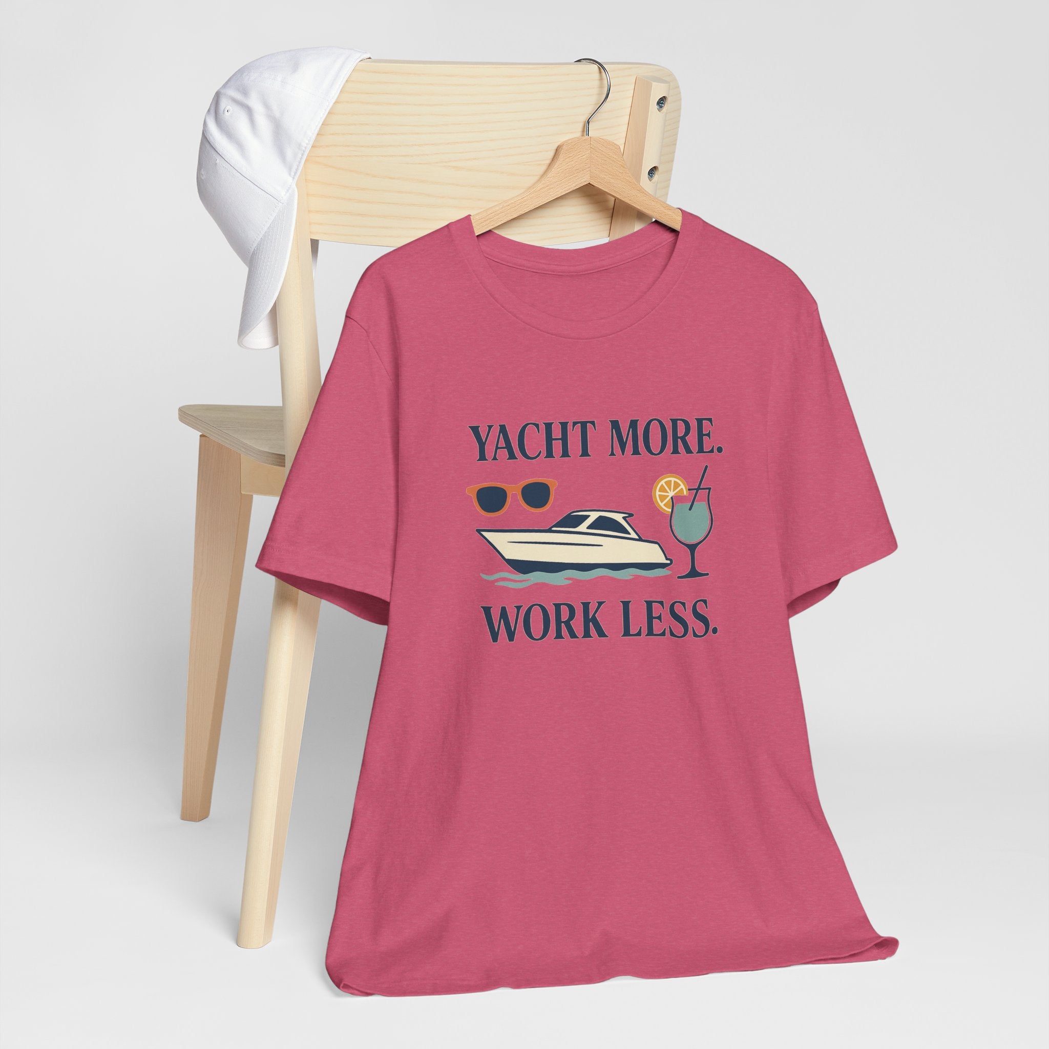 Yacht More, Work Less” Tee – Coastal Classics Collection - Maison Nautique 