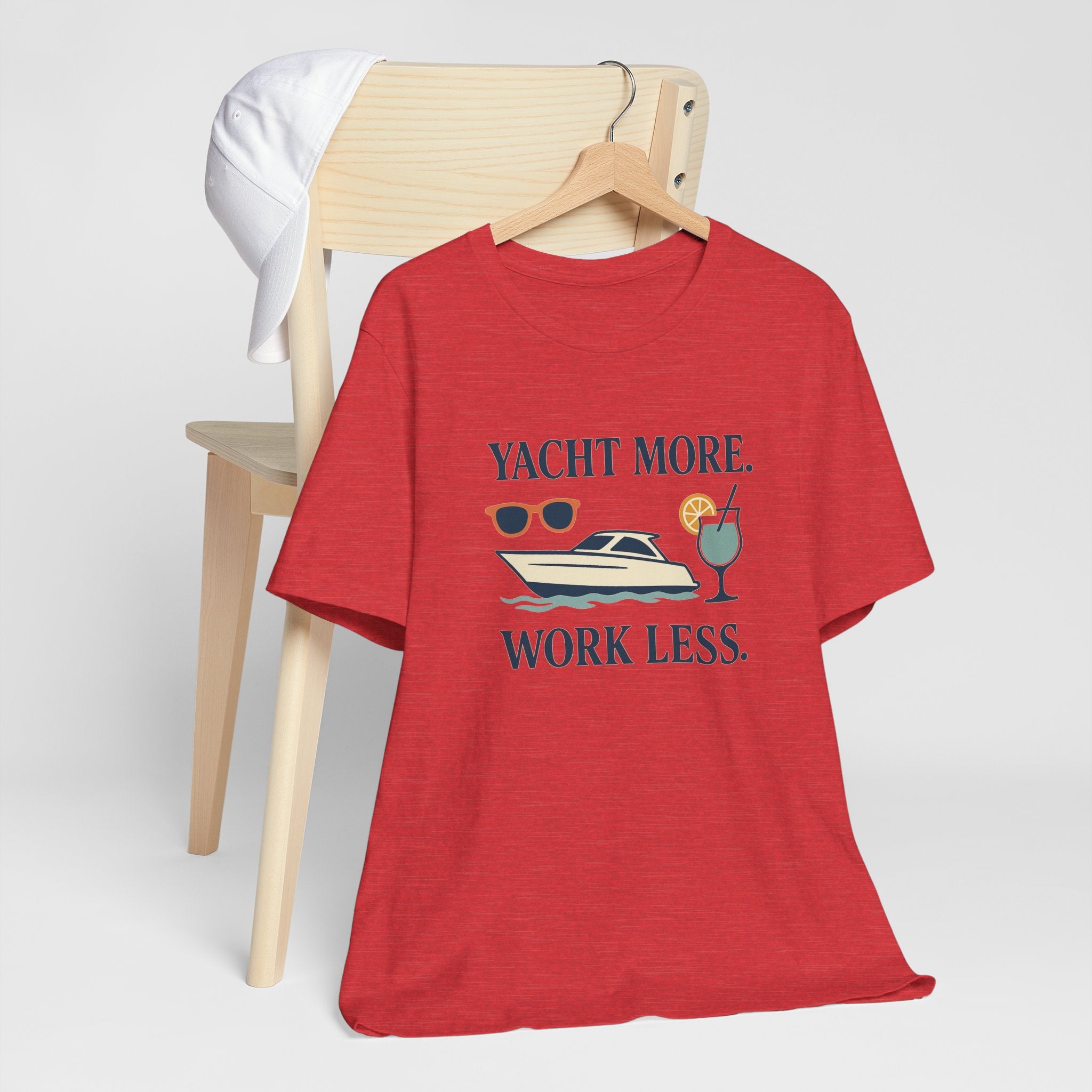 Yacht More, Work Less” Tee – Coastal Classics Collection - Maison Nautique 