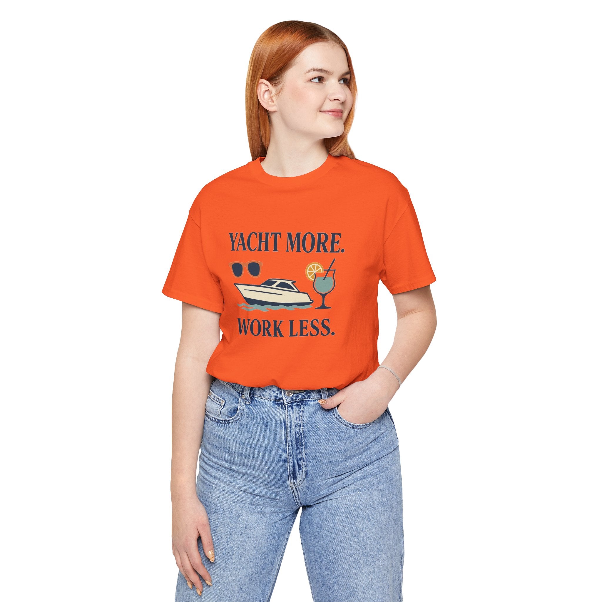 Yacht More, Work Less” Tee – Coastal Classics Collection - Maison Nautique 