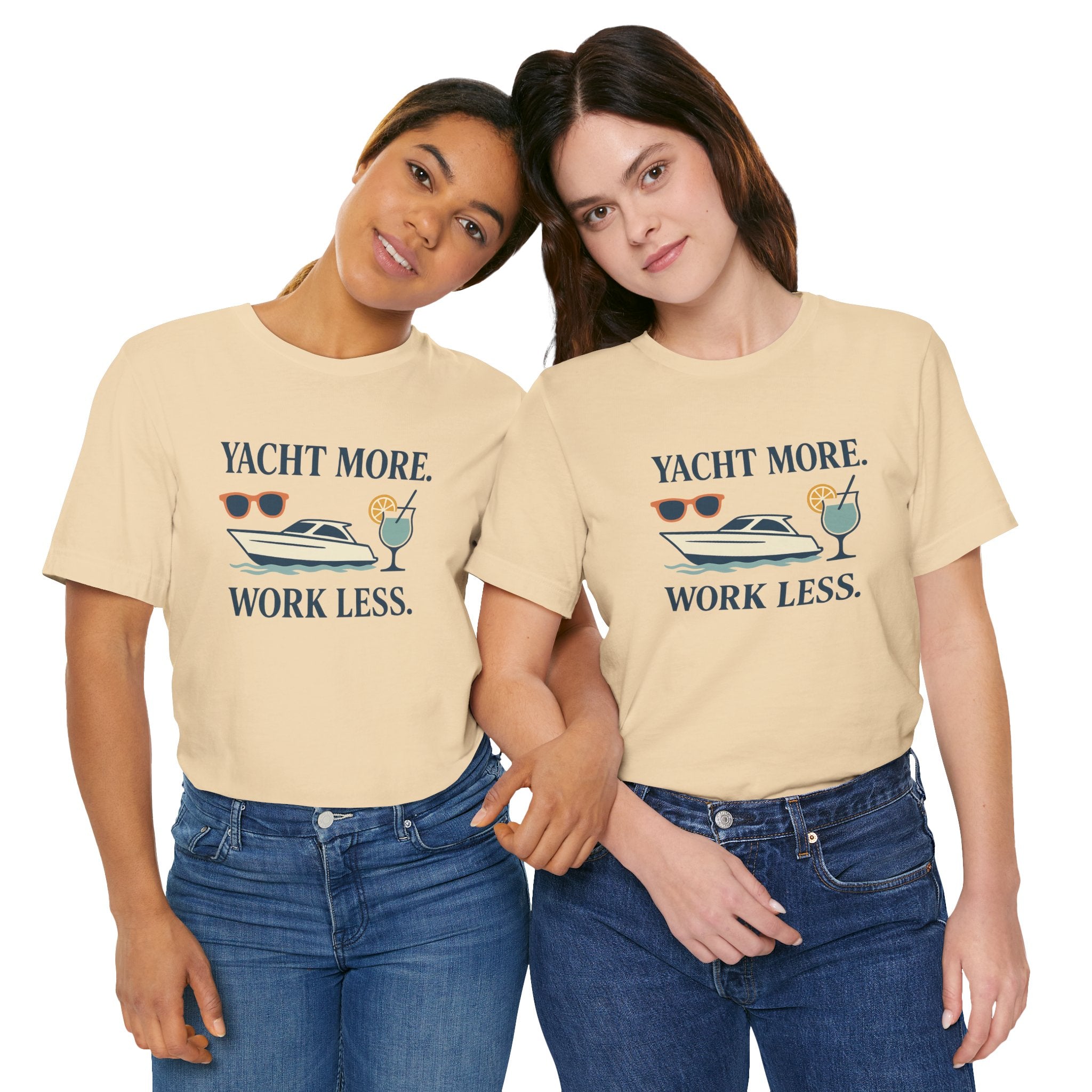 Yacht More, Work Less” Tee – Coastal Classics Collection - Maison Nautique 
