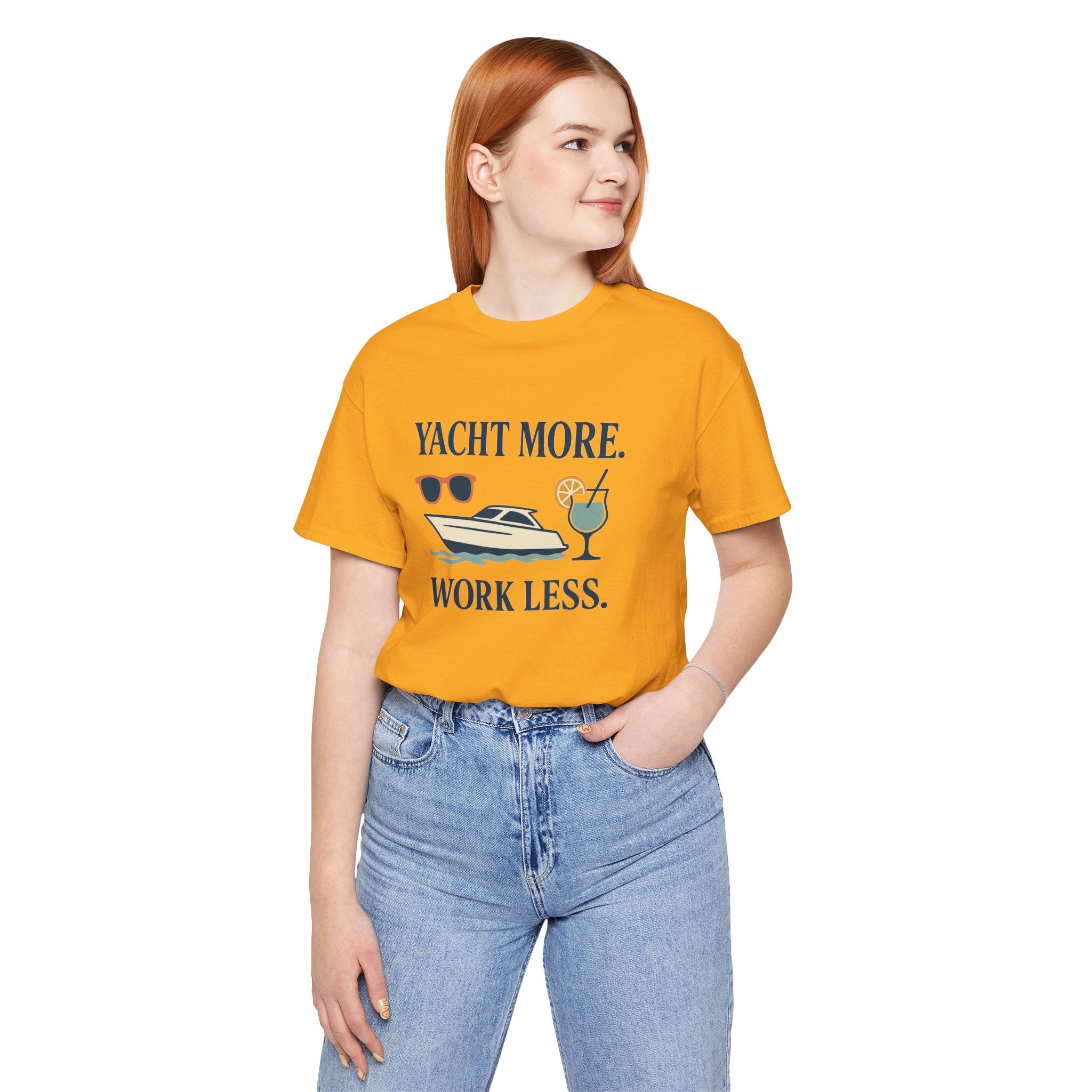 Yacht More, Work Less” Tee – Coastal Classics Collection - Maison Nautique 